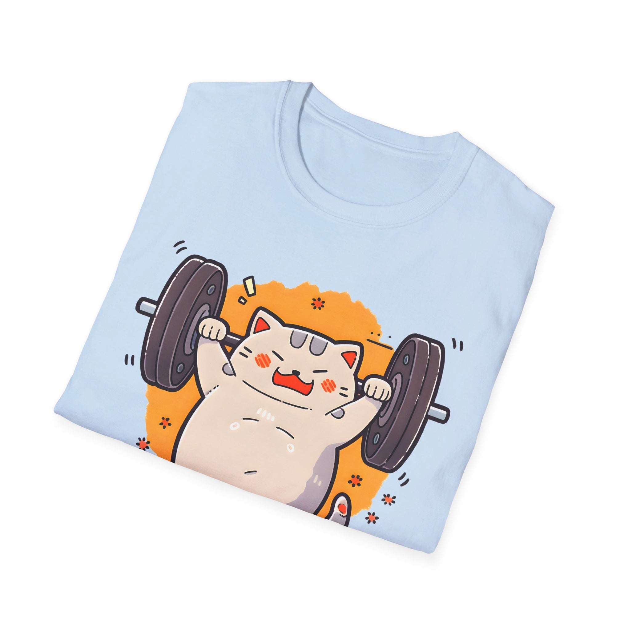 Purrfectly Strong: Weightlifting Cat Tee - Unleash Your Inner Meowcle Unisex Softstyle T-Shirt