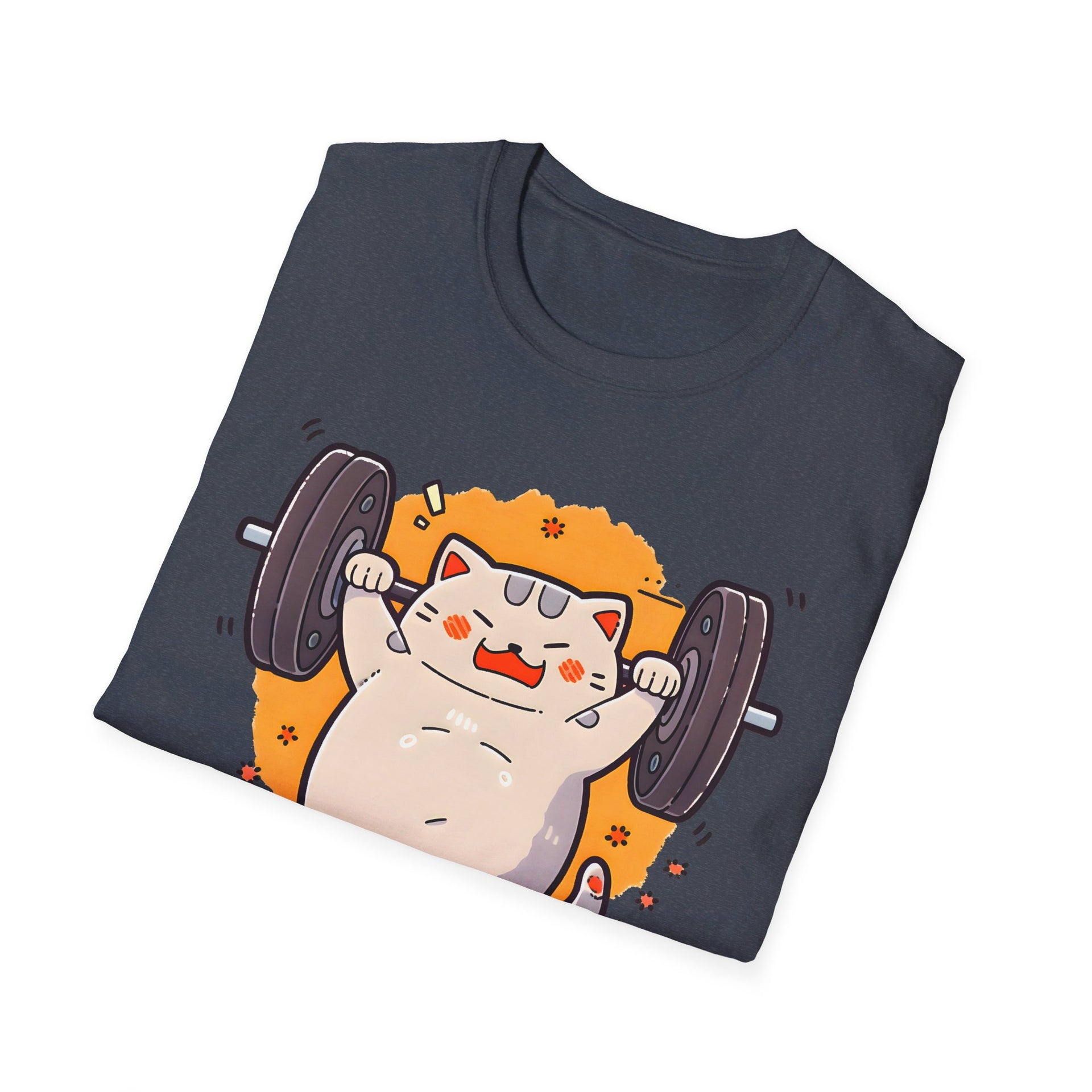 Purrfectly Strong: Weightlifting Cat Tee - Unleash Your Inner Meowcle Unisex Softstyle T-Shirt