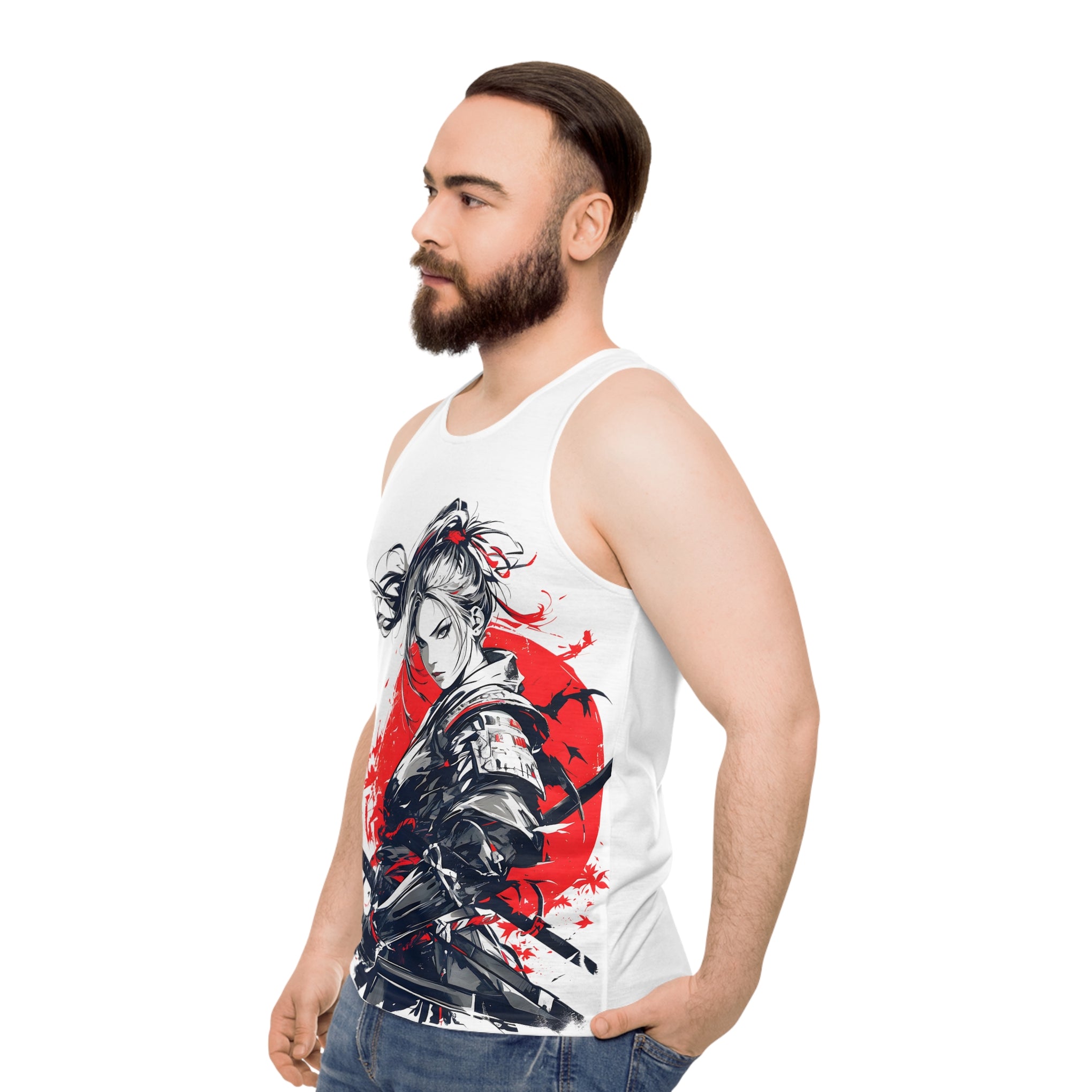 Channel Your Inner Warrior: Own the Darkness with This Samurai Queen Tank | Unisex Tank Top (AOP)