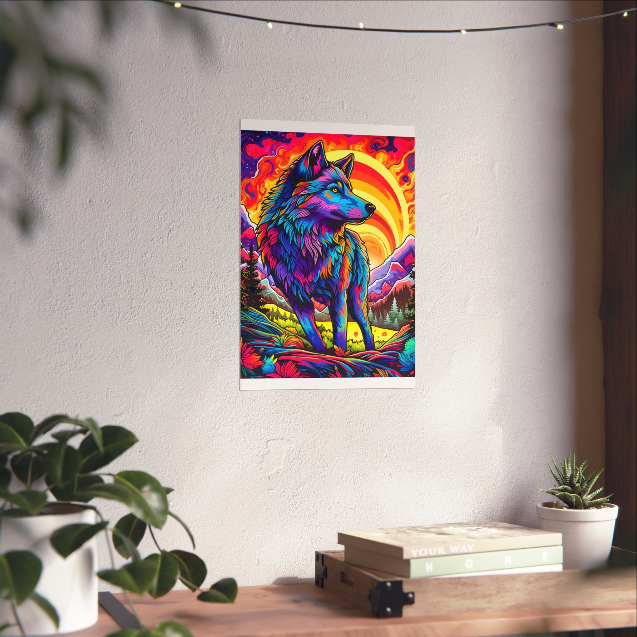 Embrace the Wild: Vintage Wolf Psychedelia Matte Posters