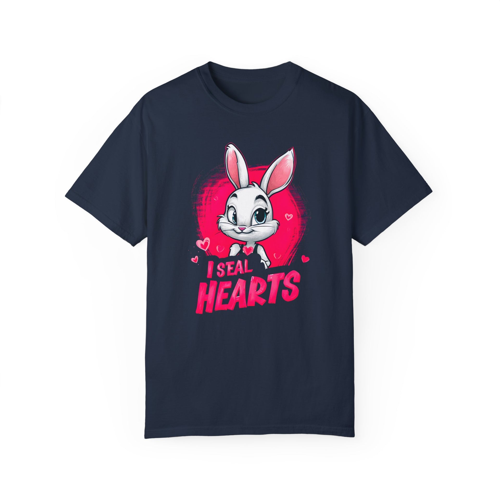 Hop to It, Heartbreaker: This Bunny Steals Smiles, Not Hearts | Valentine's Day | Unisex Garment-Dyed T-shirt