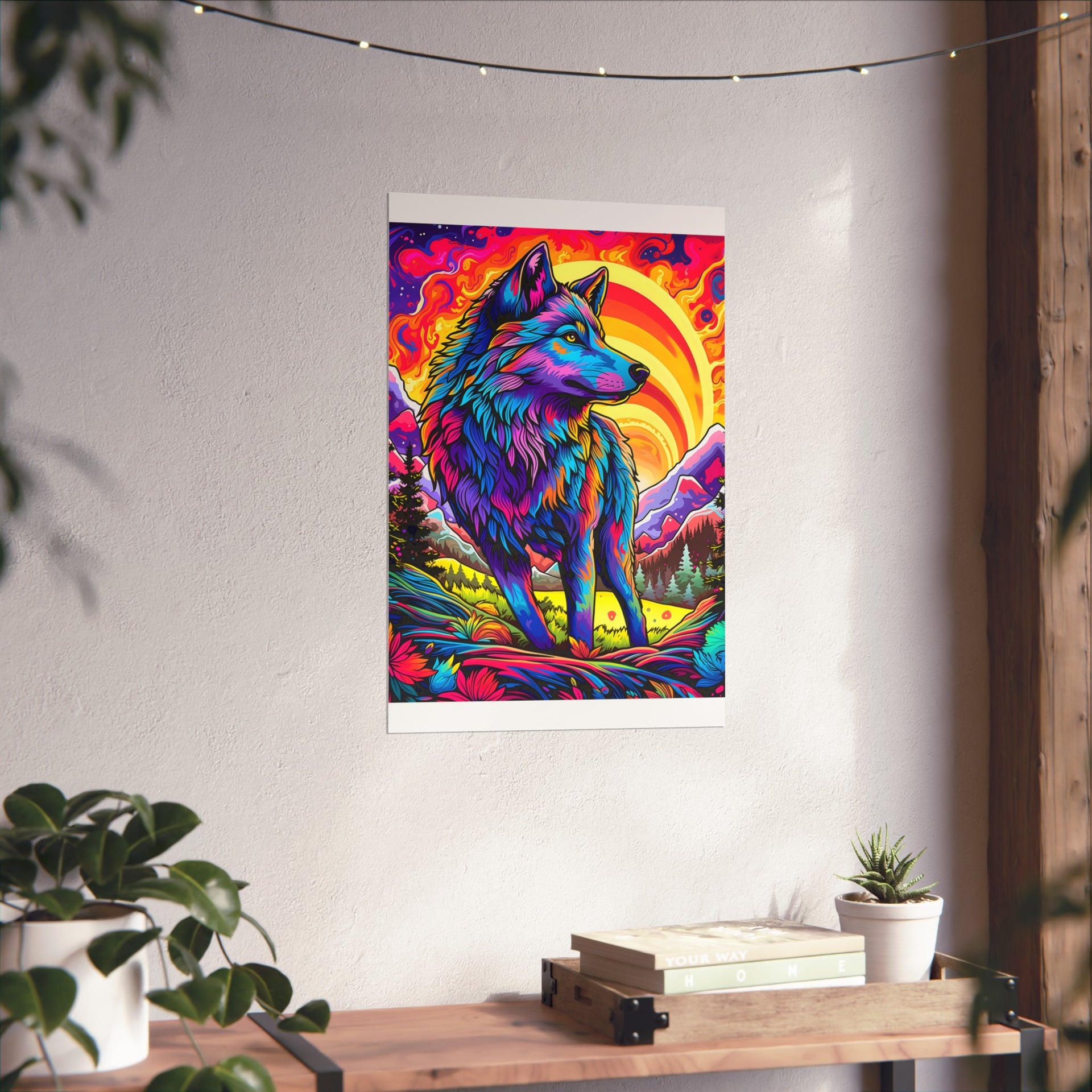 Embrace the Wild: Vintage Wolf Psychedelia Matte Posters