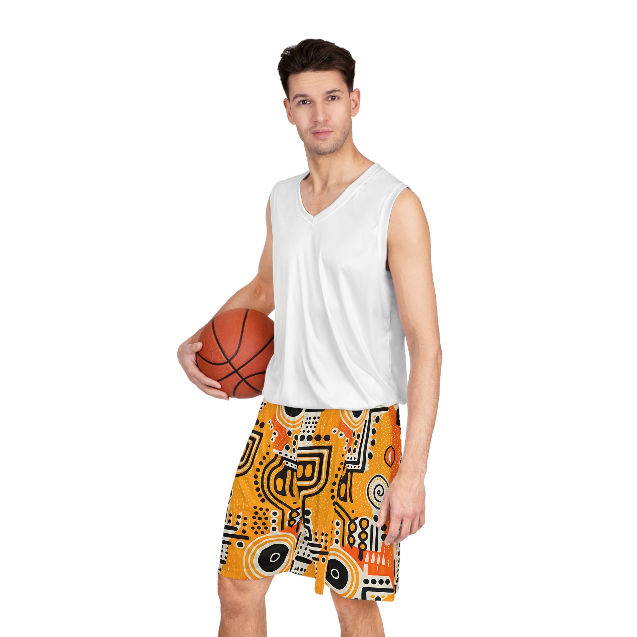 Psychedelic Symmetry: Keith Haring Inspired Basketball Shorts (AOP)