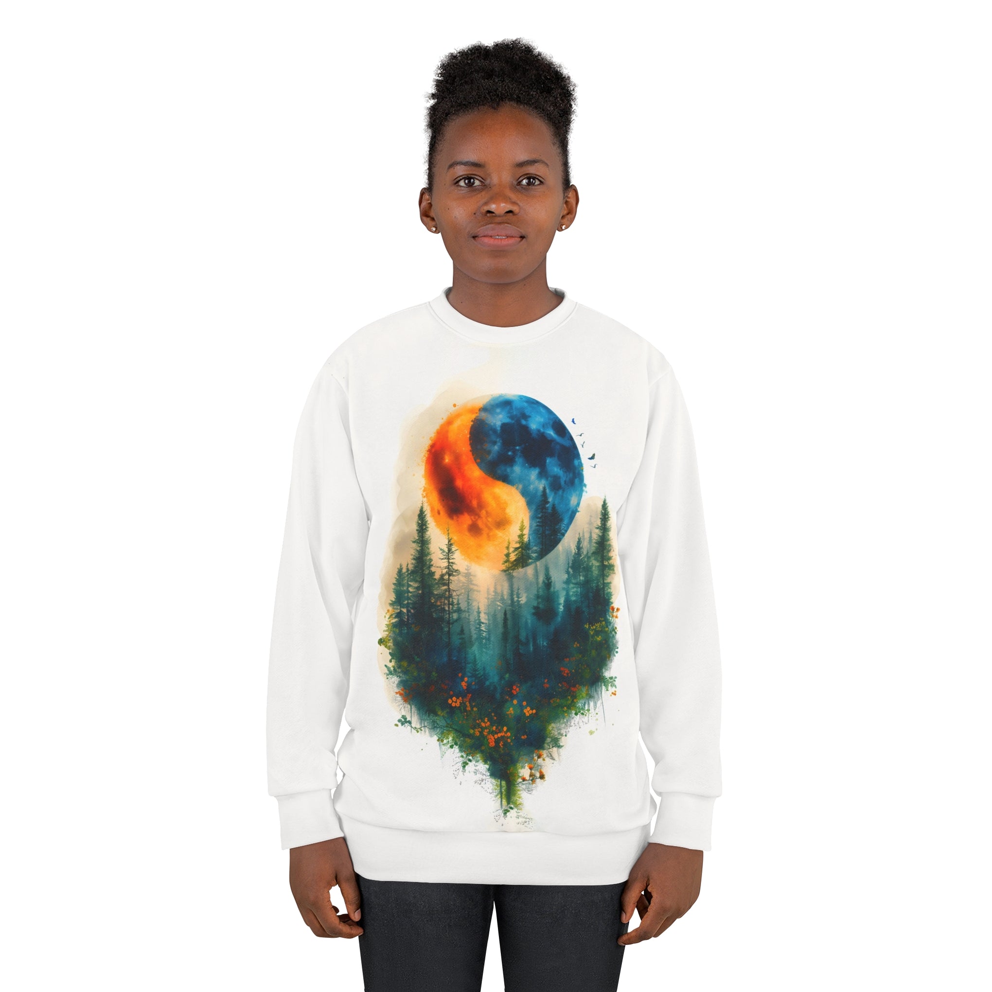 Harmony in Nature: Yin Yang Serenity Unisex Sweatshirt (AOP)