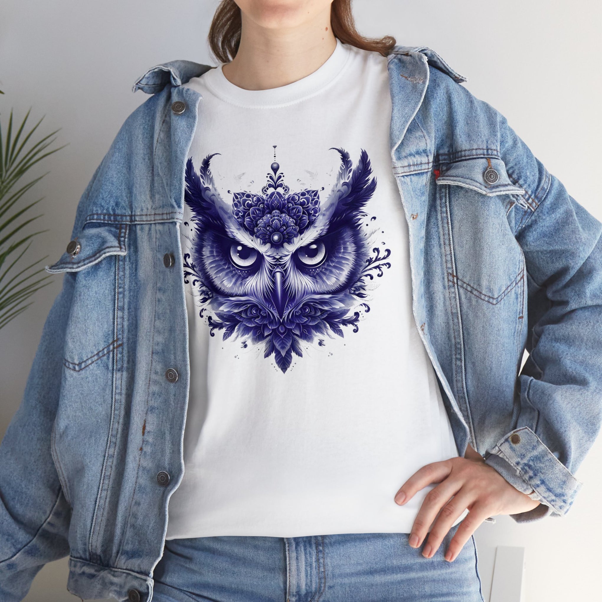 Gaze into Wisdom: Unleash the Enigmatic Power of This Owl Tee | Unisex Heavy Cotton Tee