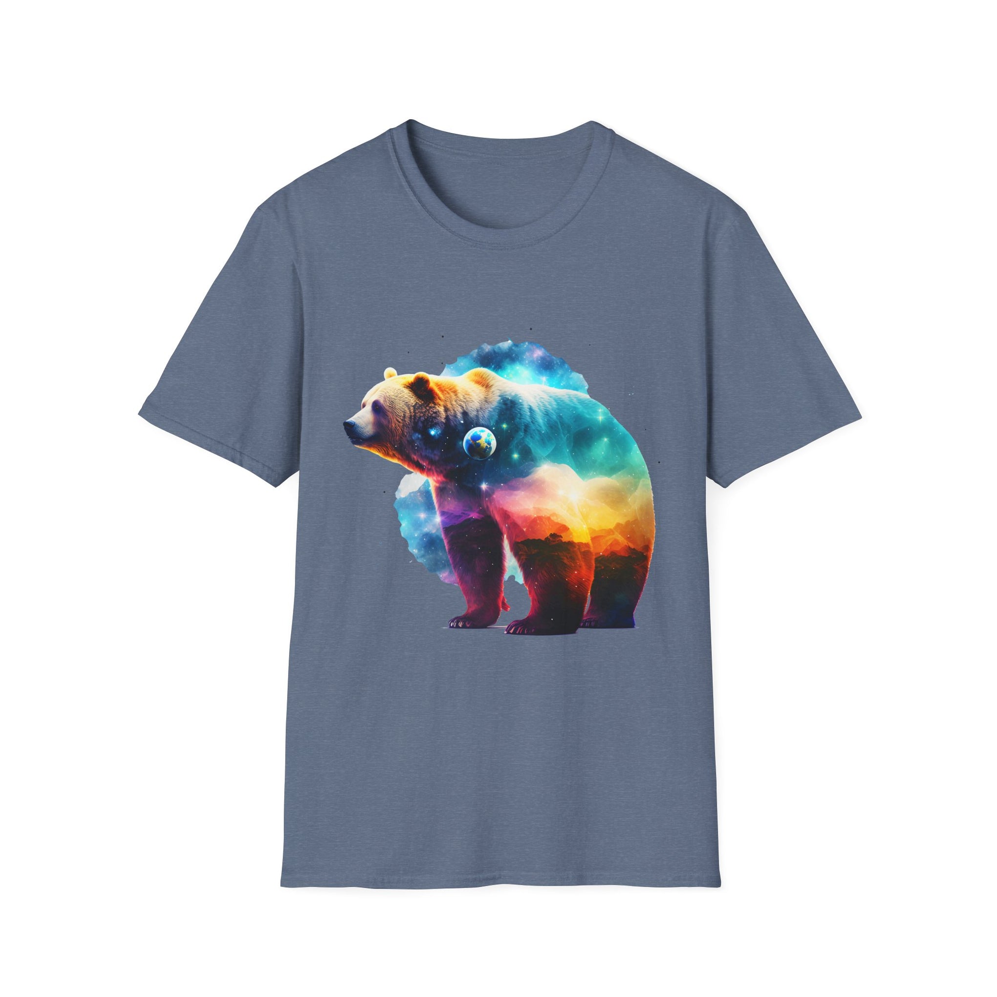 Majestic Bear T-Shirt with Surreal Cosmic Landscape 🌌🐻