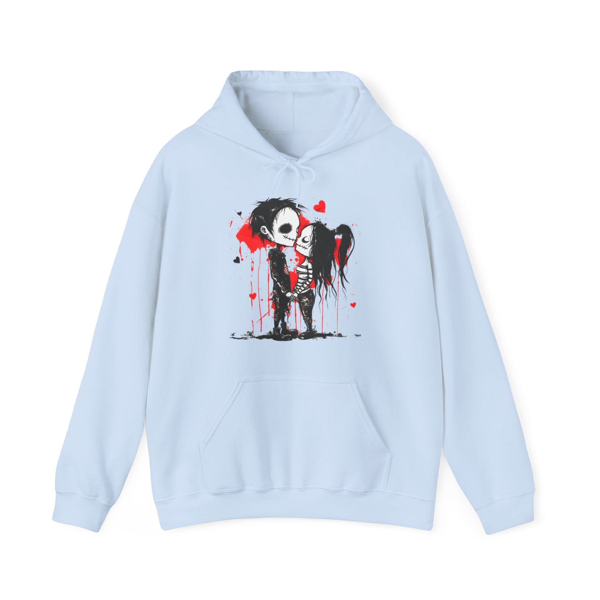 Unleash Your Inner Rebel: Love Bites Back in This Punk Valentine's Hoodie | Unisex Heavy Blend™ Hooded Sweatshirt