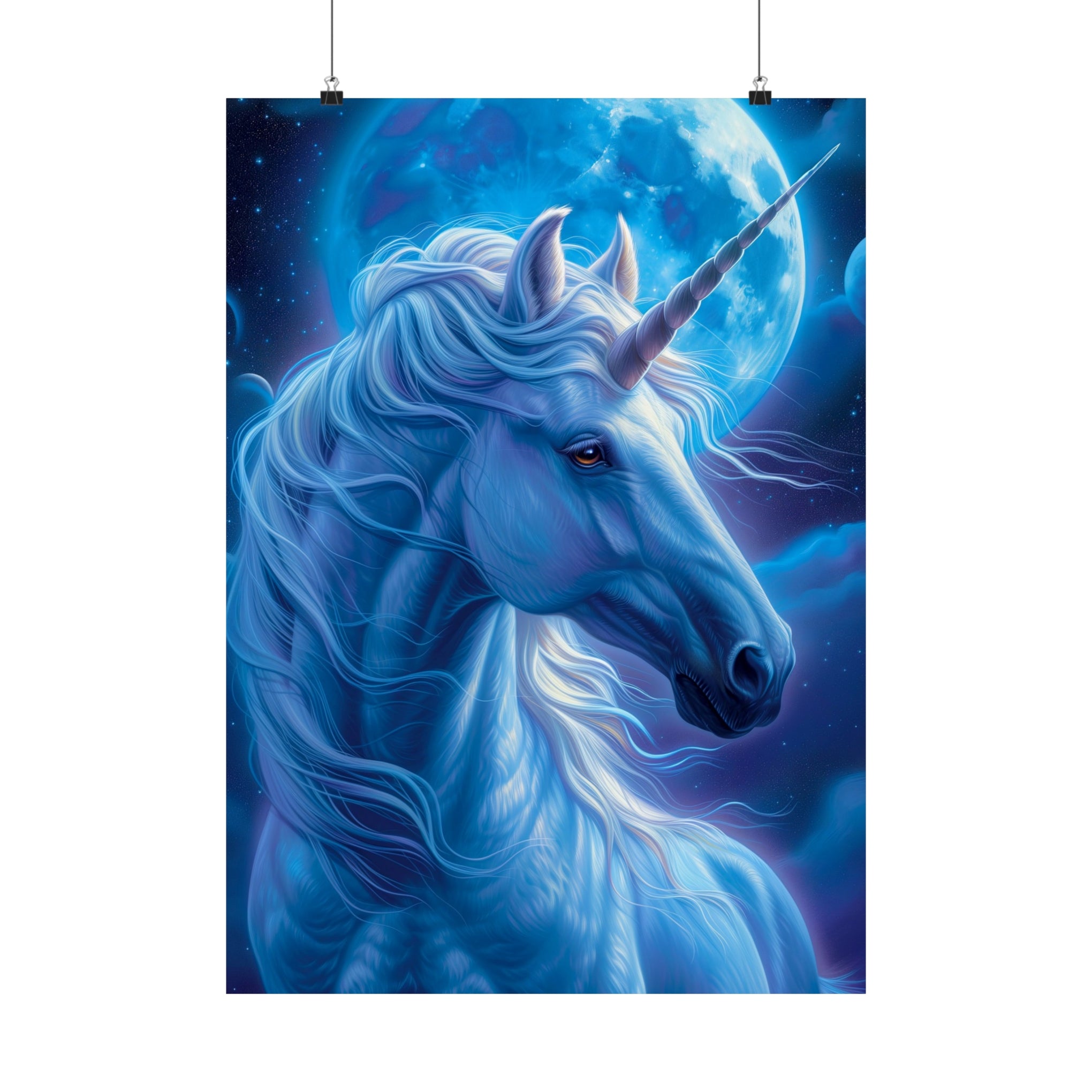 Supernatural Unicorn: Mystical Moonlight Matte Vertical Poster