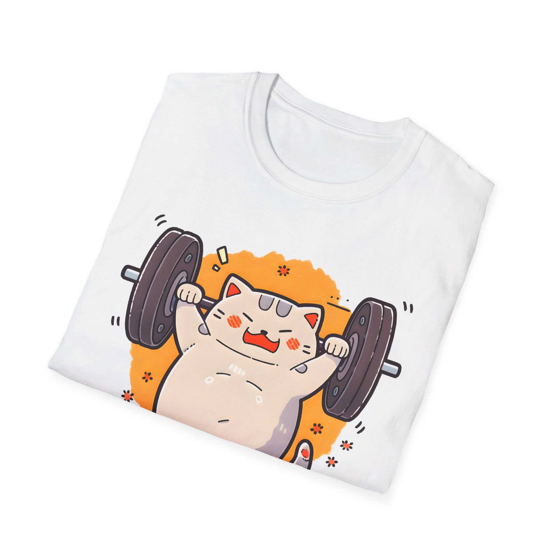 Purrfectly Strong: Weightlifting Cat Tee - Unleash Your Inner Meowcle Unisex Softstyle T-Shirt