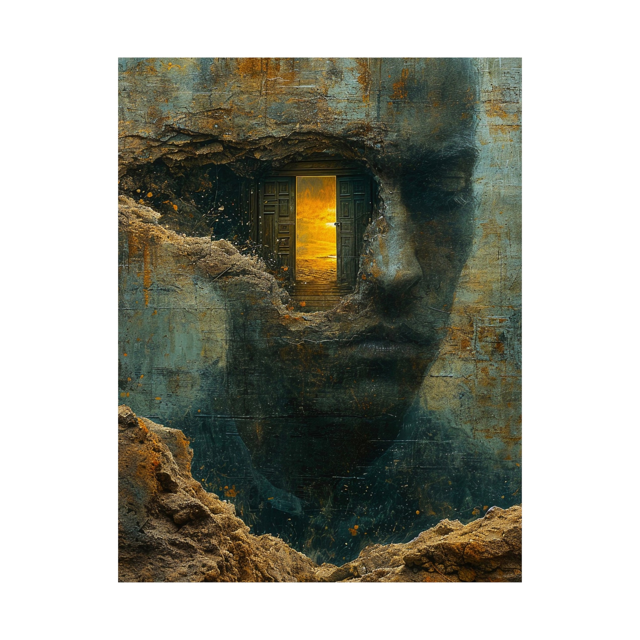 Portal to the Mind: Surrealistic Matte Vertical Poster