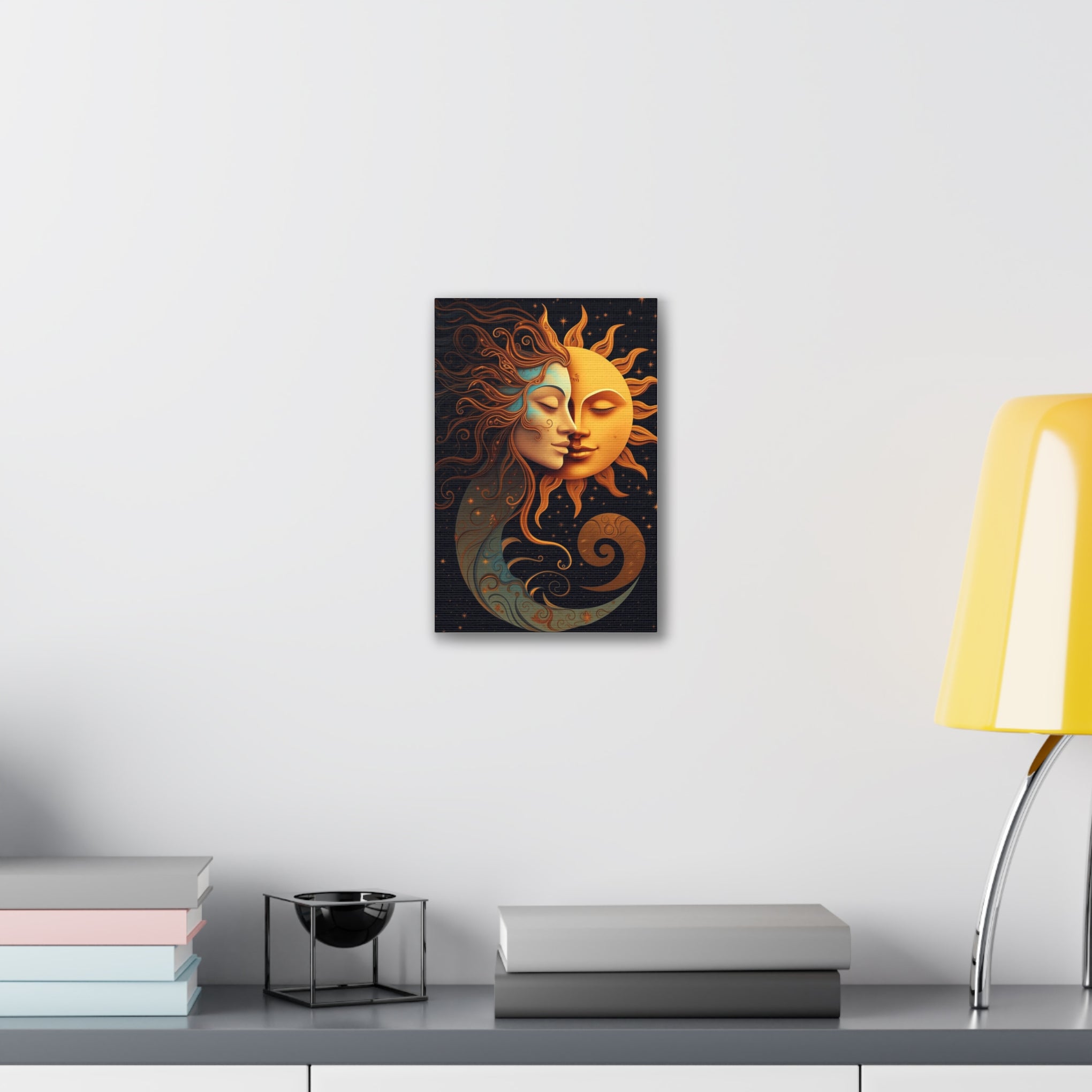 Celestial Harmony: Sun & Moon Canvas Print