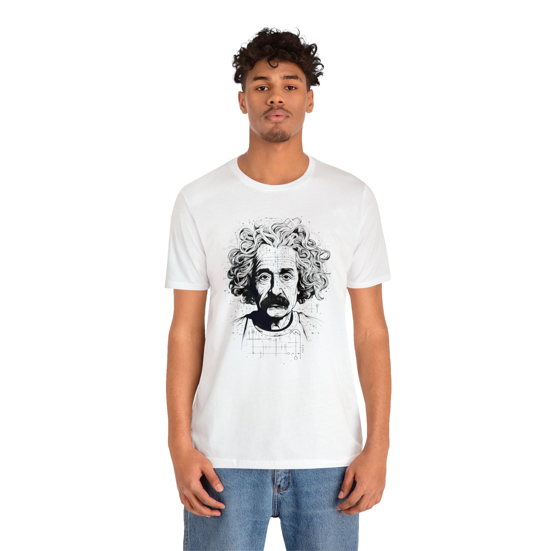 Channel Your Inner Genius: Unveil the Einstein Within with This Line Art Jersey | Unisex Jersey Short Sleeve Tee