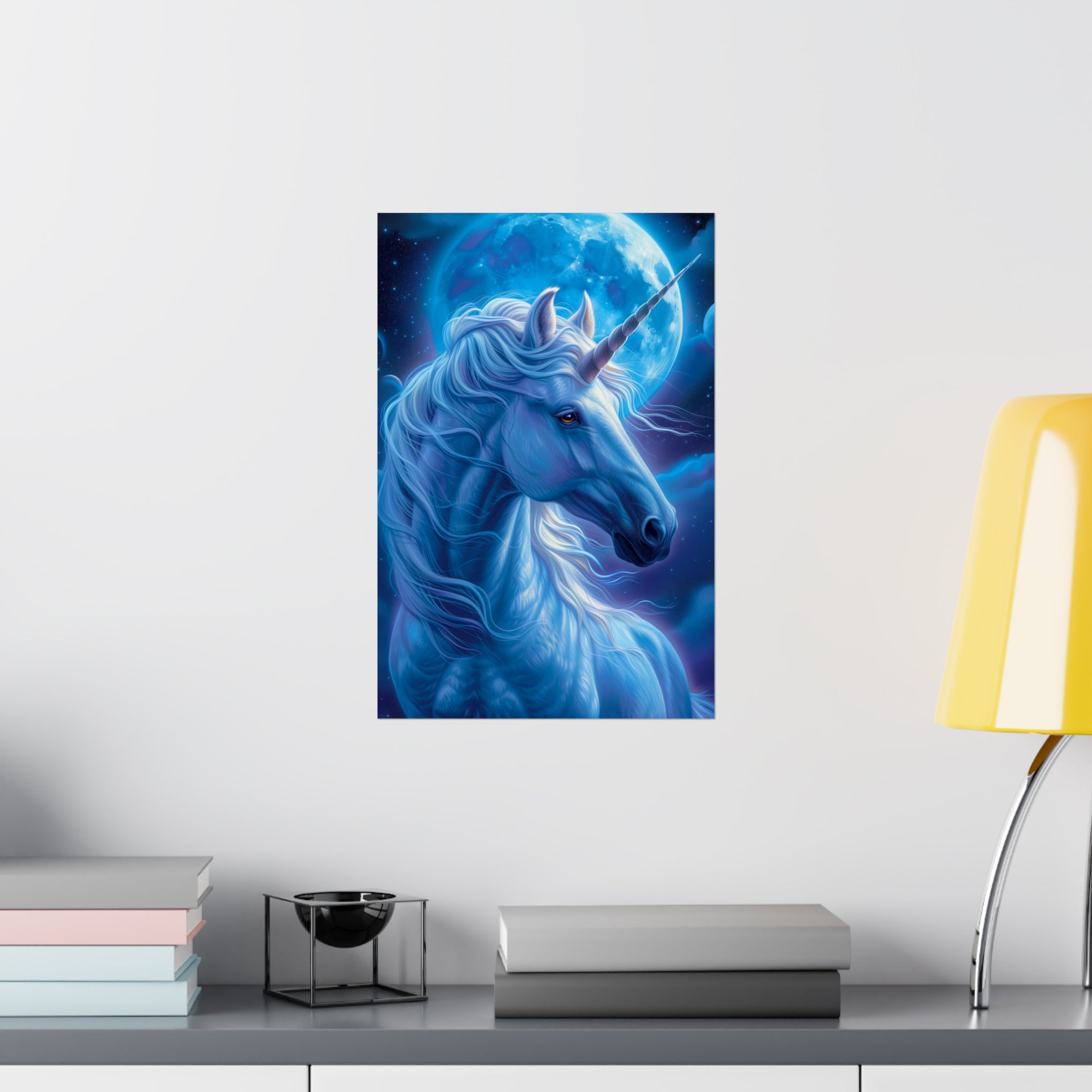 Supernatural Unicorn: Mystical Moonlight Matte Vertical Poster