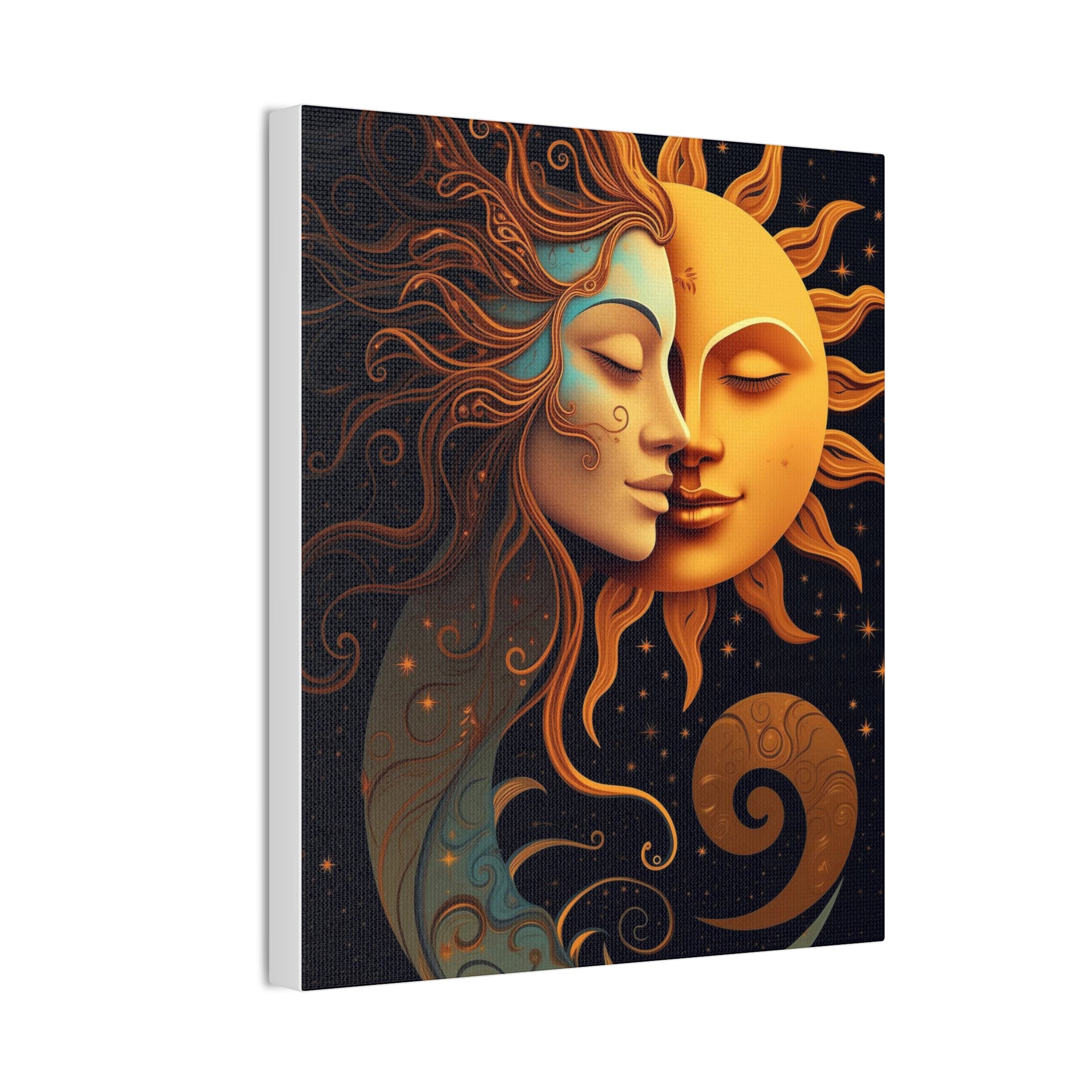 Celestial Harmony: Sun & Moon Canvas Print