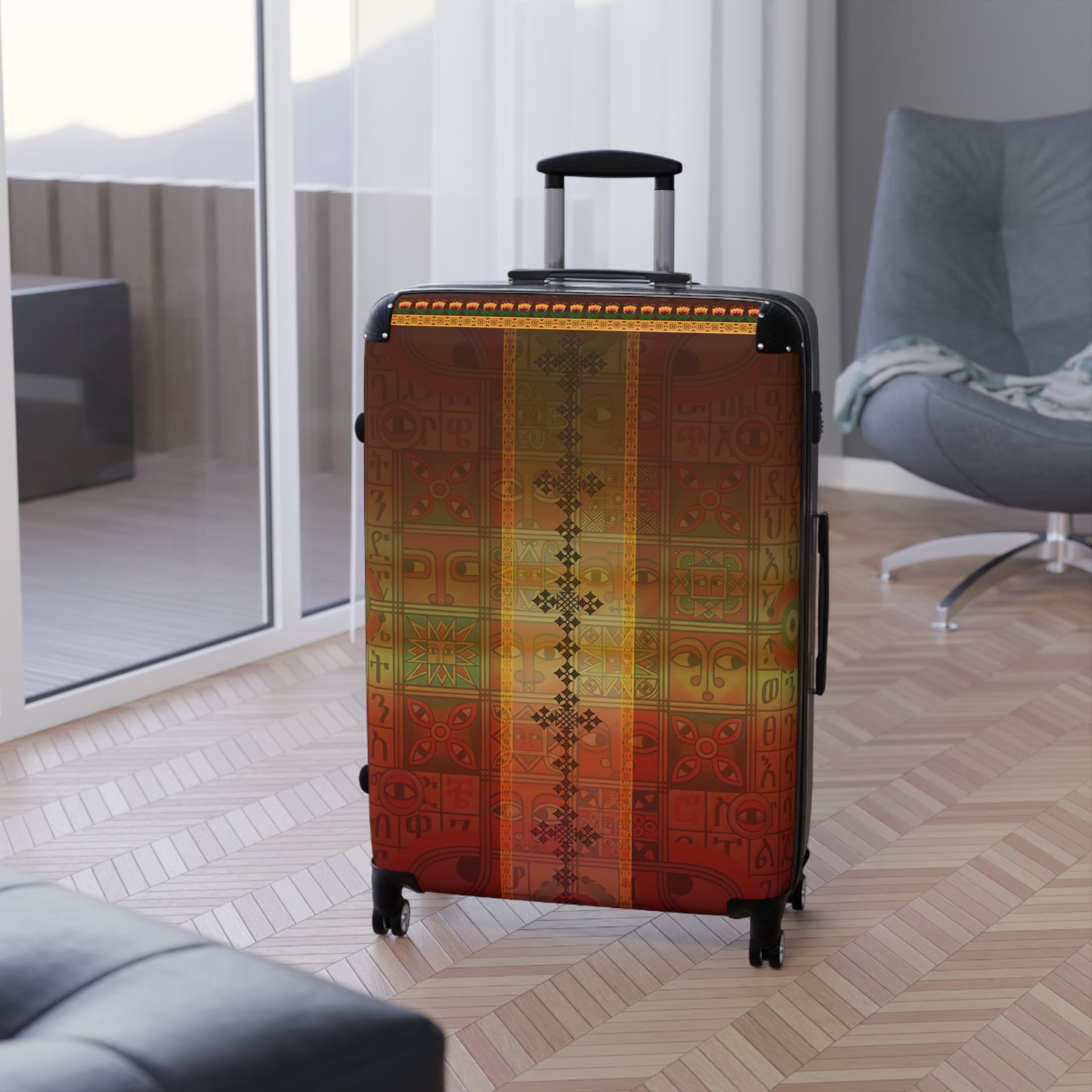 Journey with Tradition: The Ethiopian Tapestry Suitcase