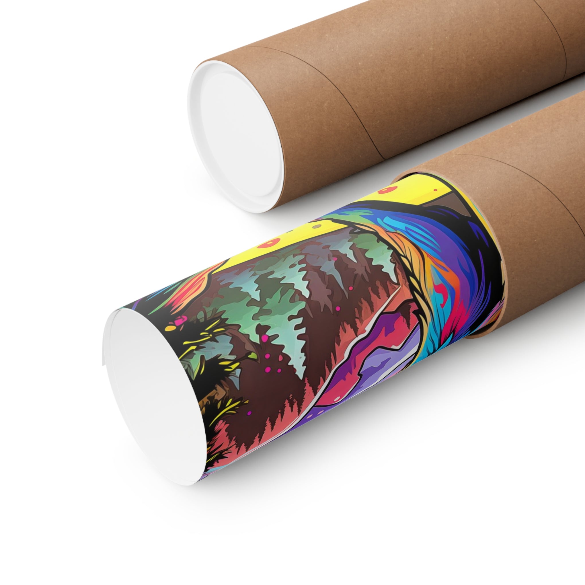 Embrace the Wild: Vintage Wolf Psychedelia Matte Posters