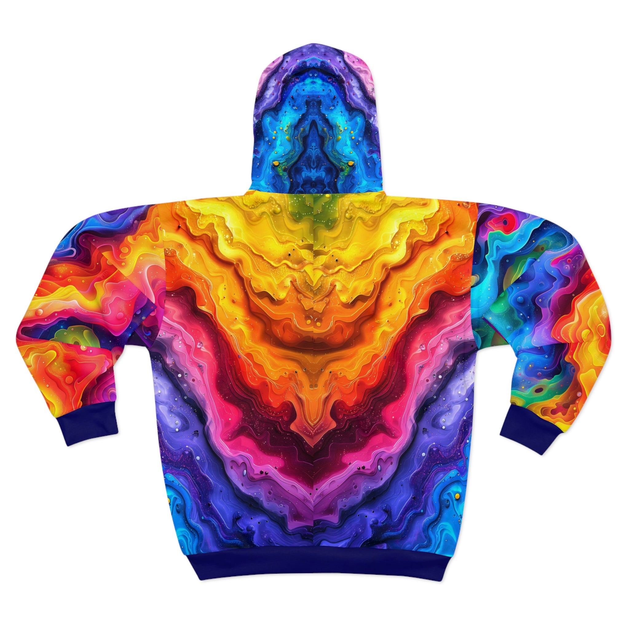 Rainbow Rhapsody: Lisa Frank Inspired Unisex Zip Hoodie for Groovy Souls! | Unisex Zip Hoodie (AOP)