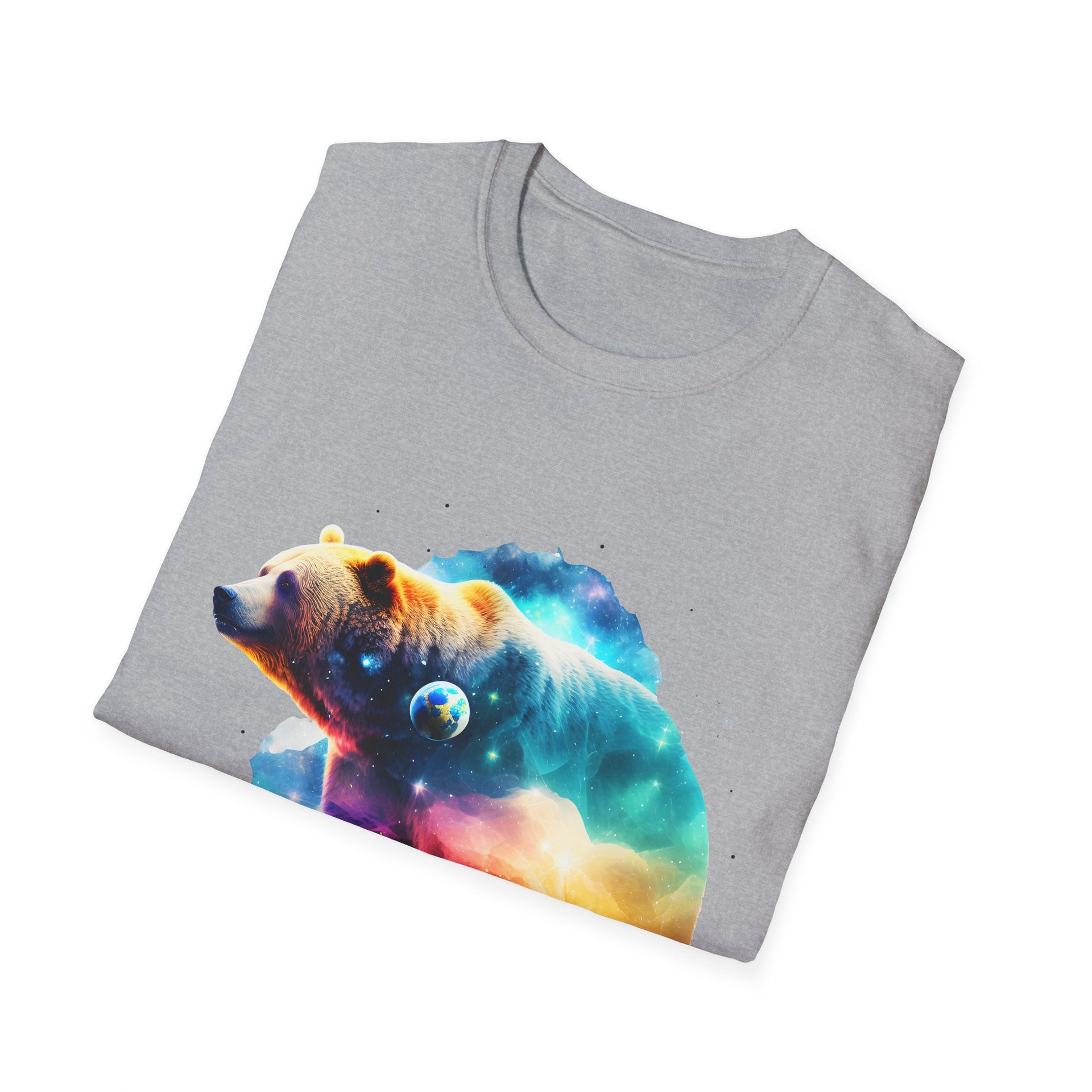 Majestic Bear T-Shirt with Surreal Cosmic Landscape 🌌🐻