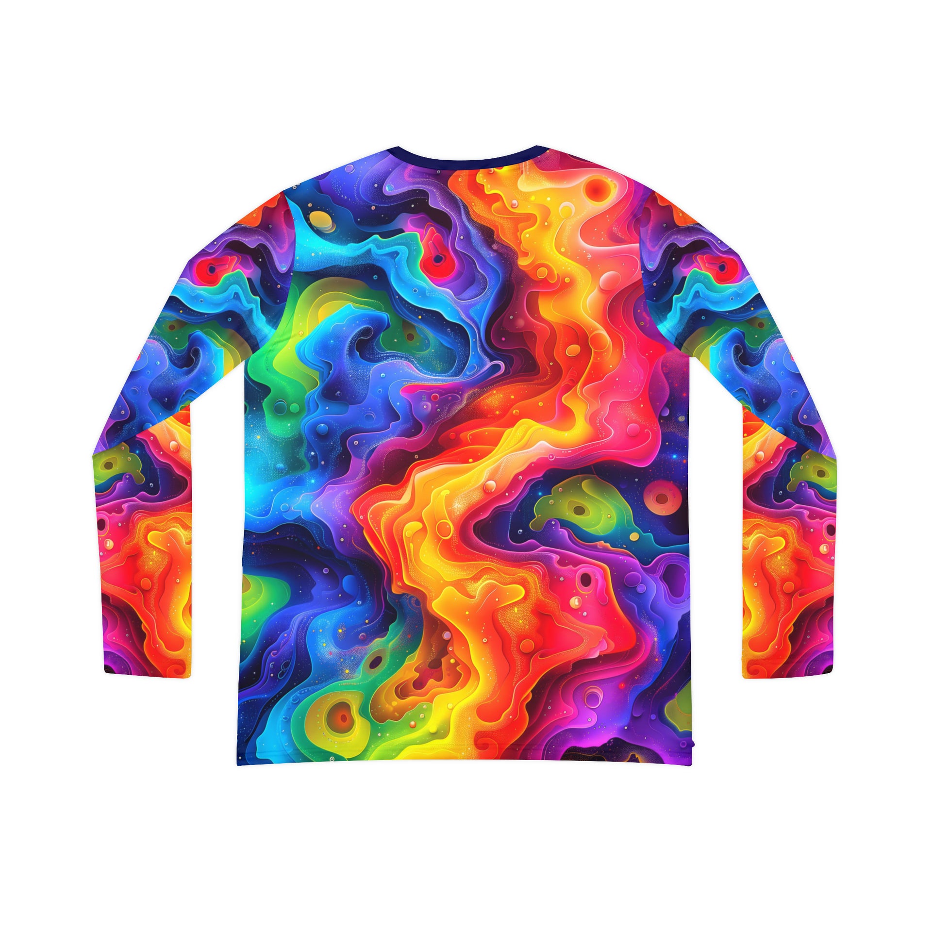 Radiant Rainbow Delight: Lisa Frank Inspired Long Sleeve V-neck for Vibrant Souls! | Women's Long Sleeve V-neck Shirt (AOP)