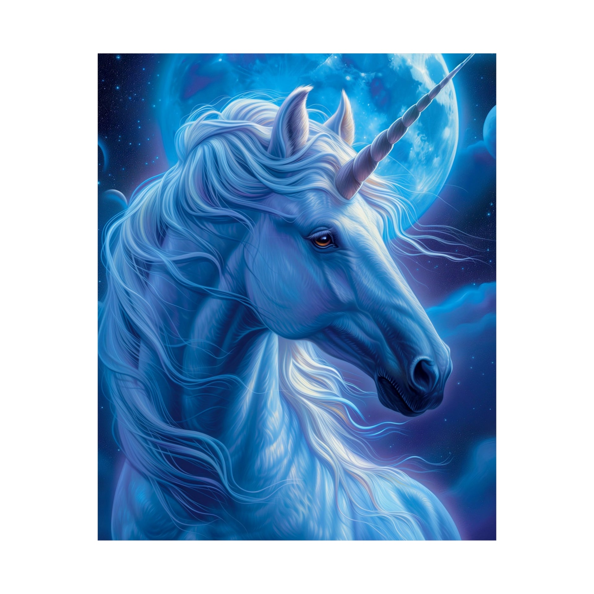 Supernatural Unicorn: Mystical Moonlight Matte Vertical Poster