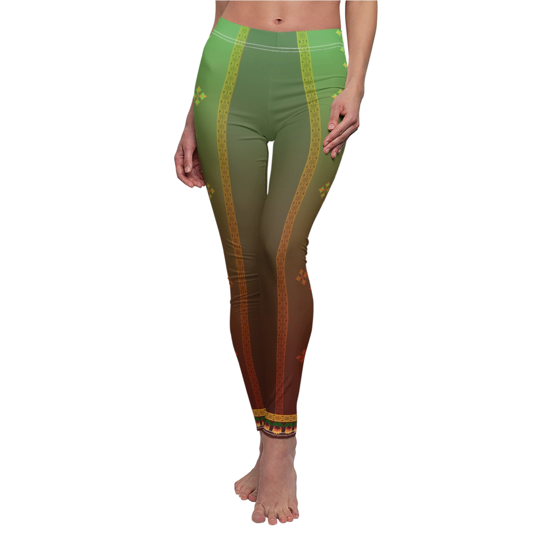 Ethiopian Crosses & Earthy Hues: Women's Cut & Sew Leggings Inspired by Habesha Tradition