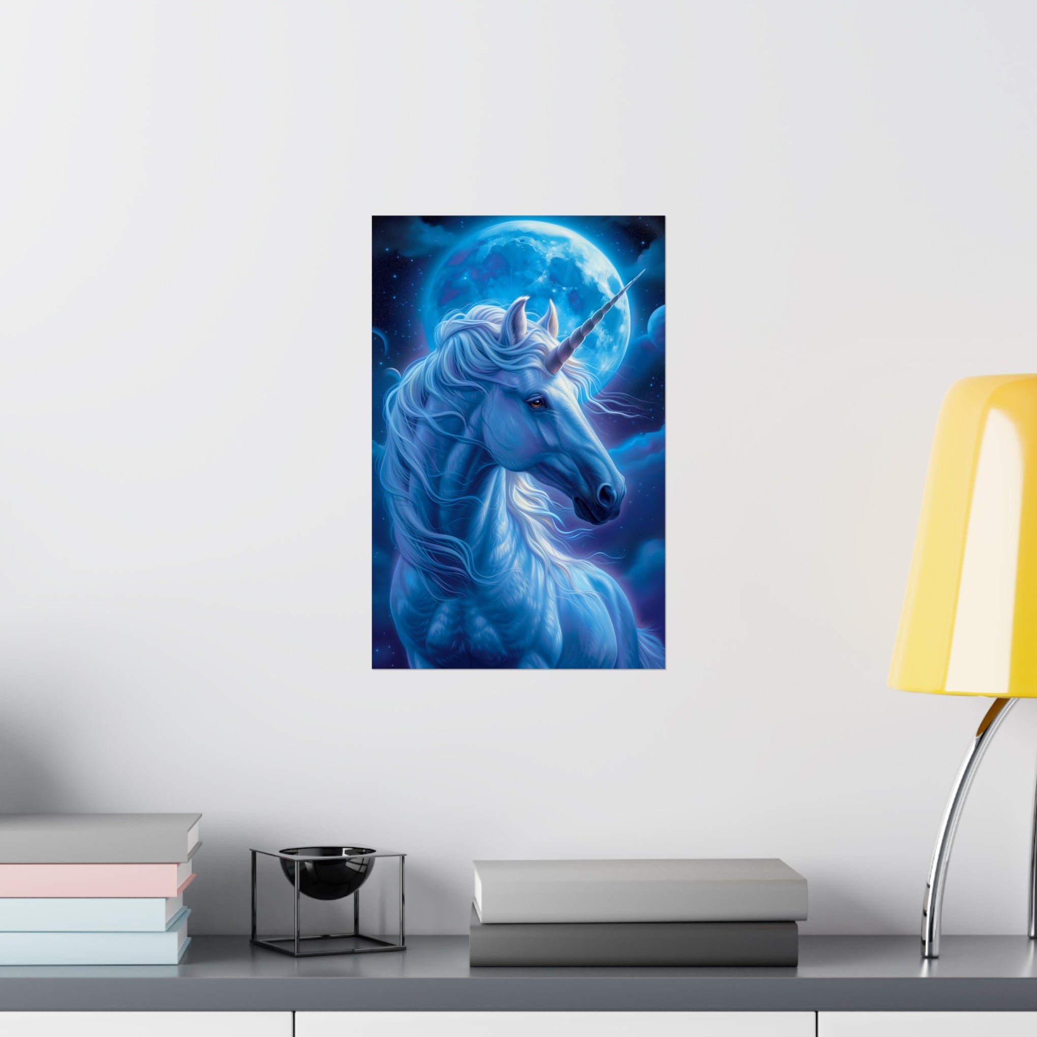 Supernatural Unicorn: Mystical Moonlight Matte Vertical Poster