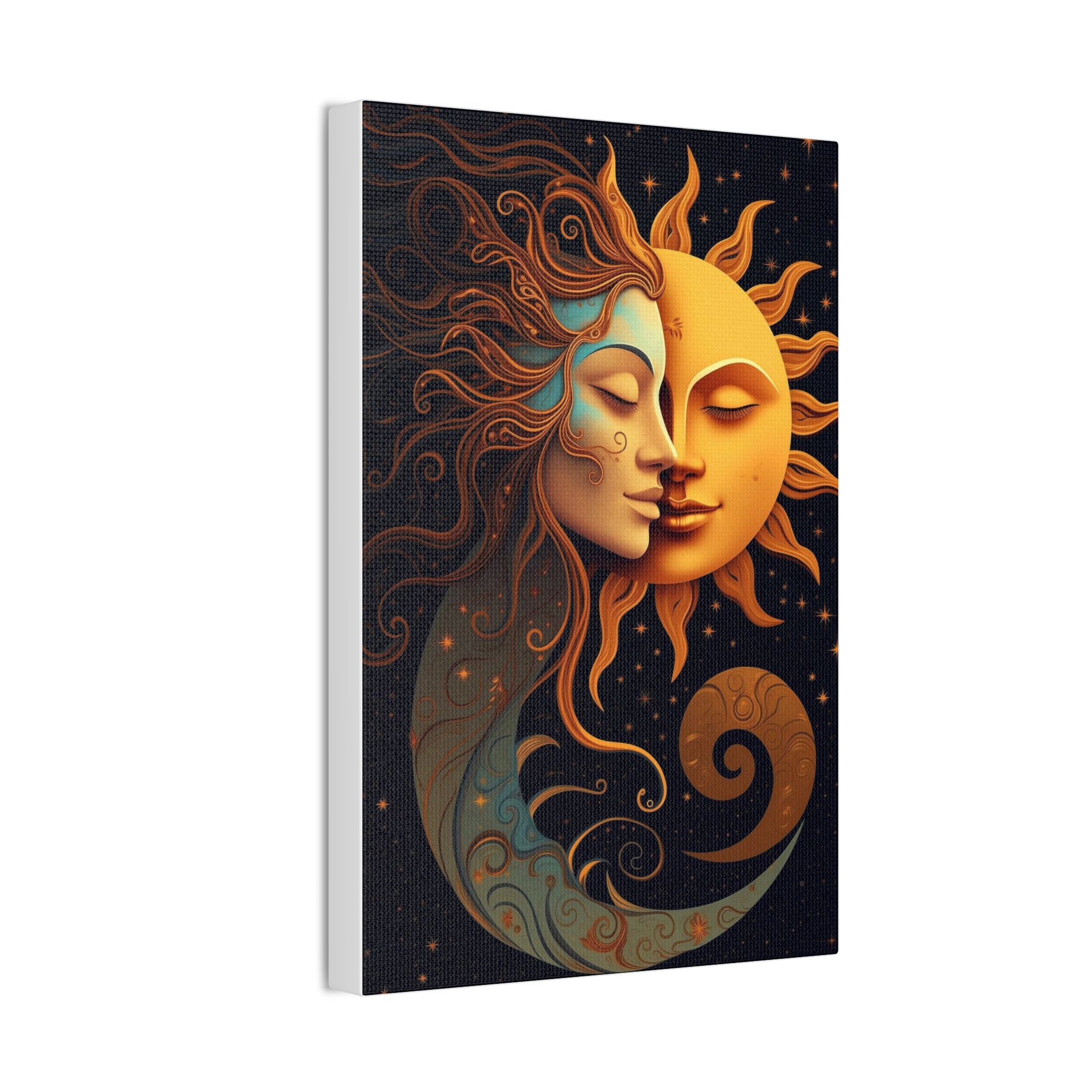 Celestial Harmony: Sun & Moon Canvas Print