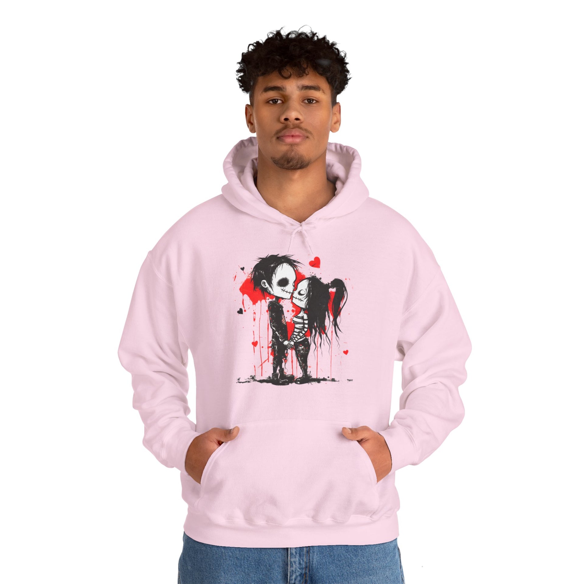 Unleash Your Inner Rebel: Love Bites Back in This Punk Valentine's Hoodie | Unisex Heavy Blend™ Hooded Sweatshirt