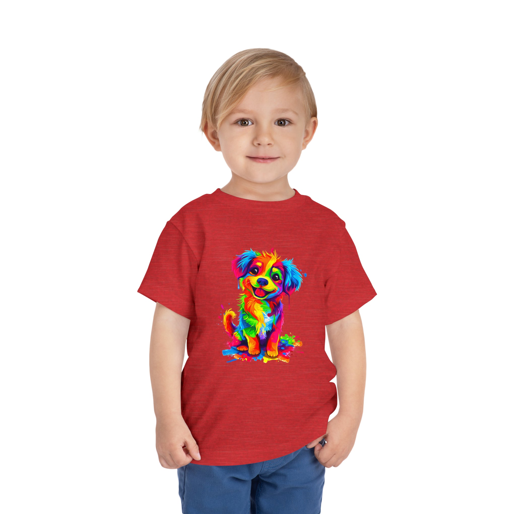 Rainbow Dreams: Disney-Inspired Happy Dog Cartoon | Toddler Short Sleeve Tee