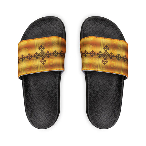 Walk in Style: The Ethiopian Tapestry Slides Men's PU Slide Sandals