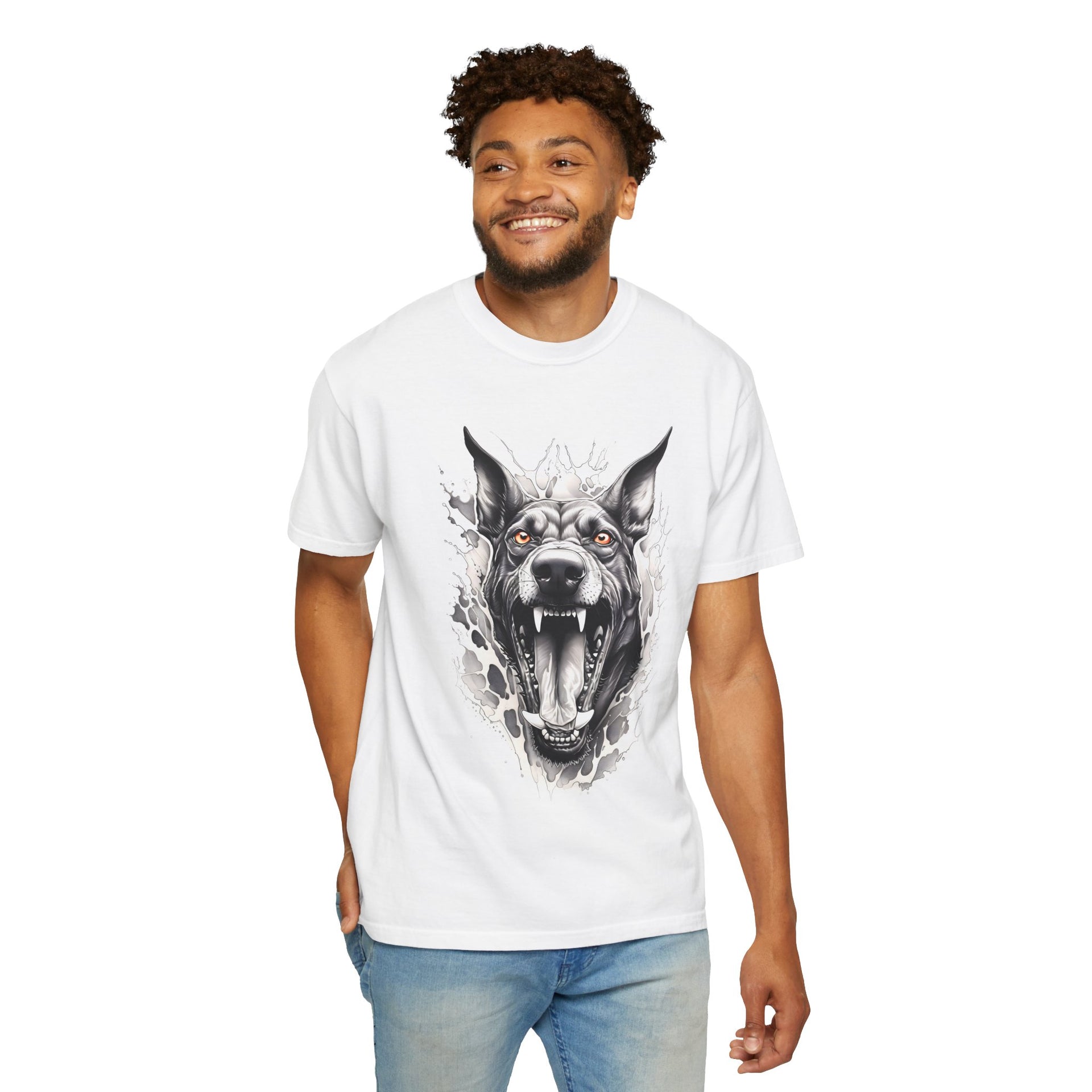 Fierce Canine T-Shirt Design – Bold Dog Artwork for Apparel | Infinite Visibility