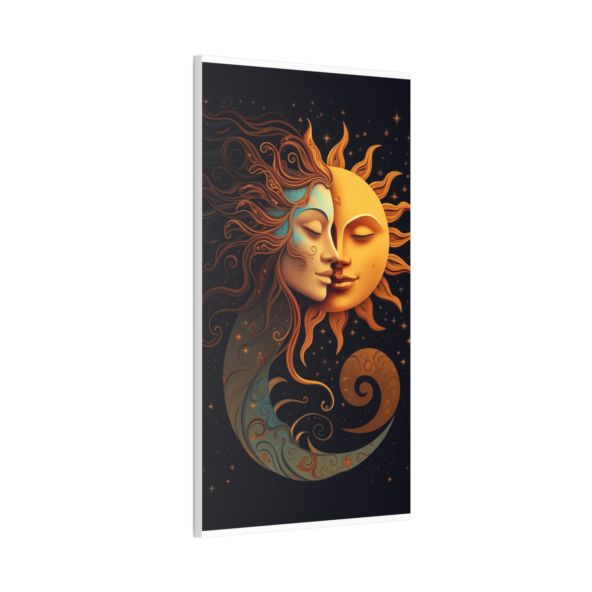 Celestial Harmony: Sun & Moon Canvas Print