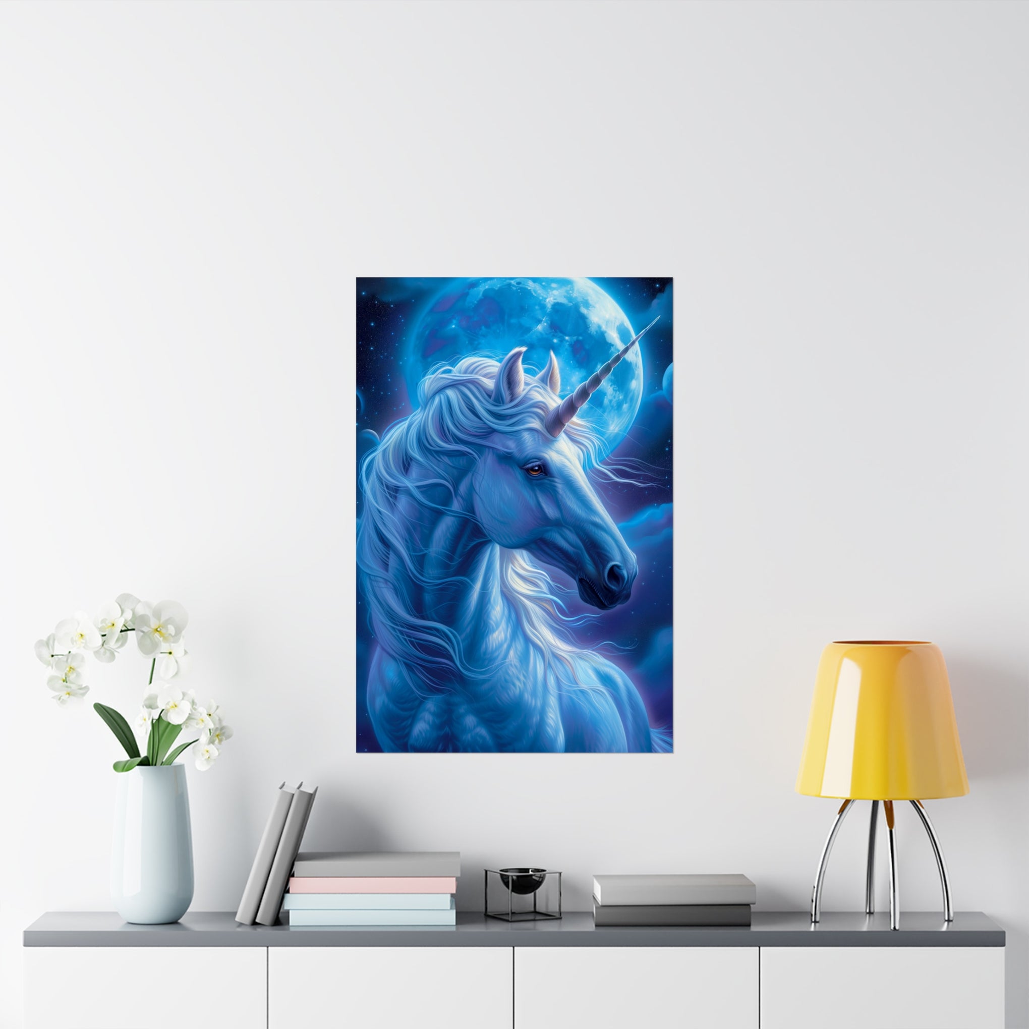 Supernatural Unicorn: Mystical Moonlight Matte Vertical Poster