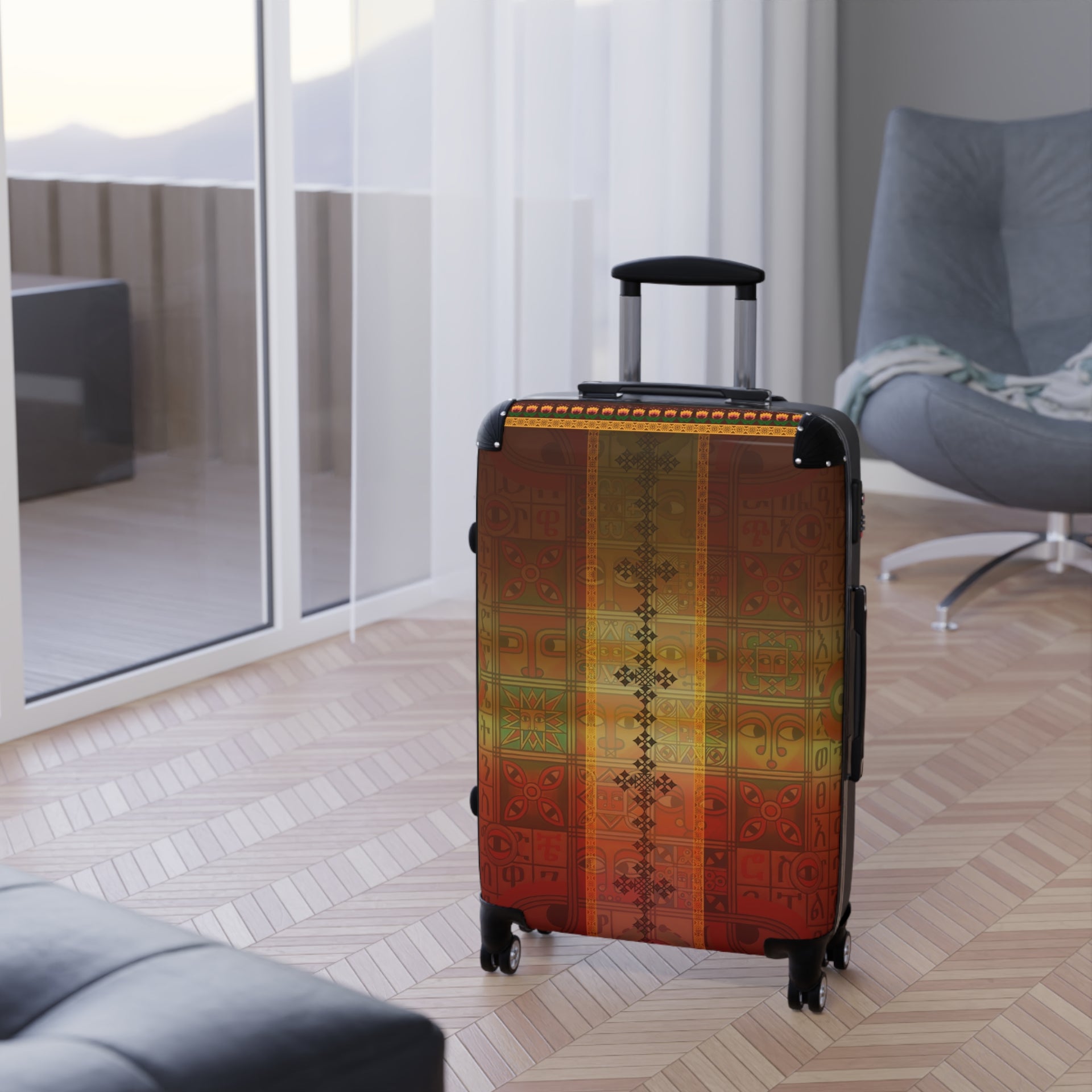 Journey with Tradition: The Ethiopian Tapestry Suitcase