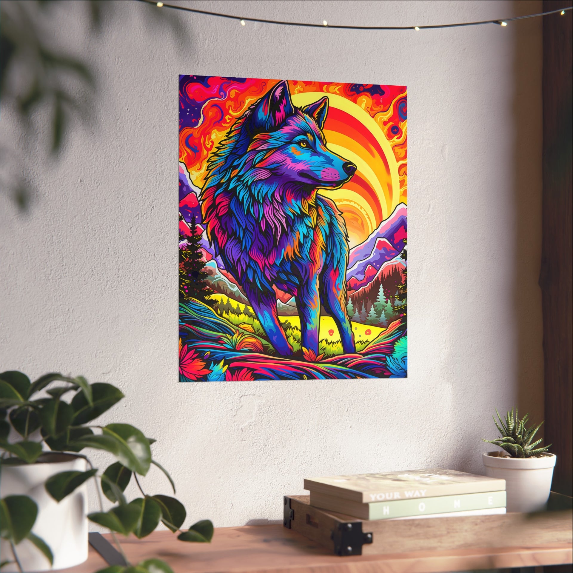 Embrace the Wild: Vintage Wolf Psychedelia Matte Posters