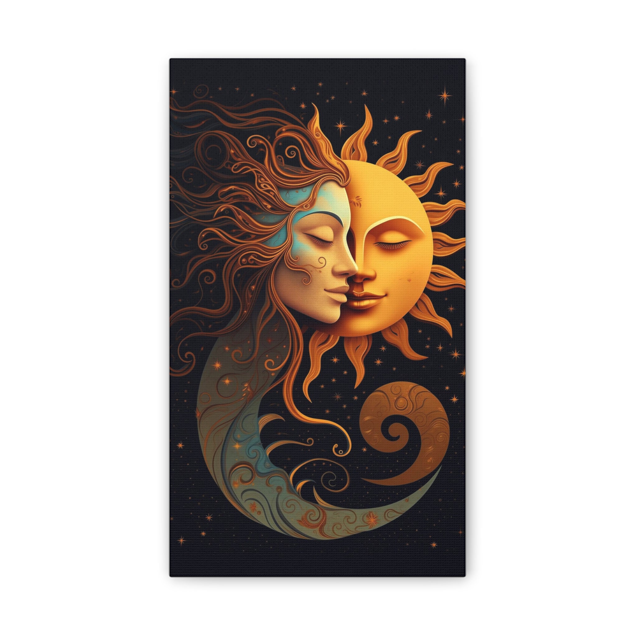 Celestial Harmony: Sun & Moon Canvas Print