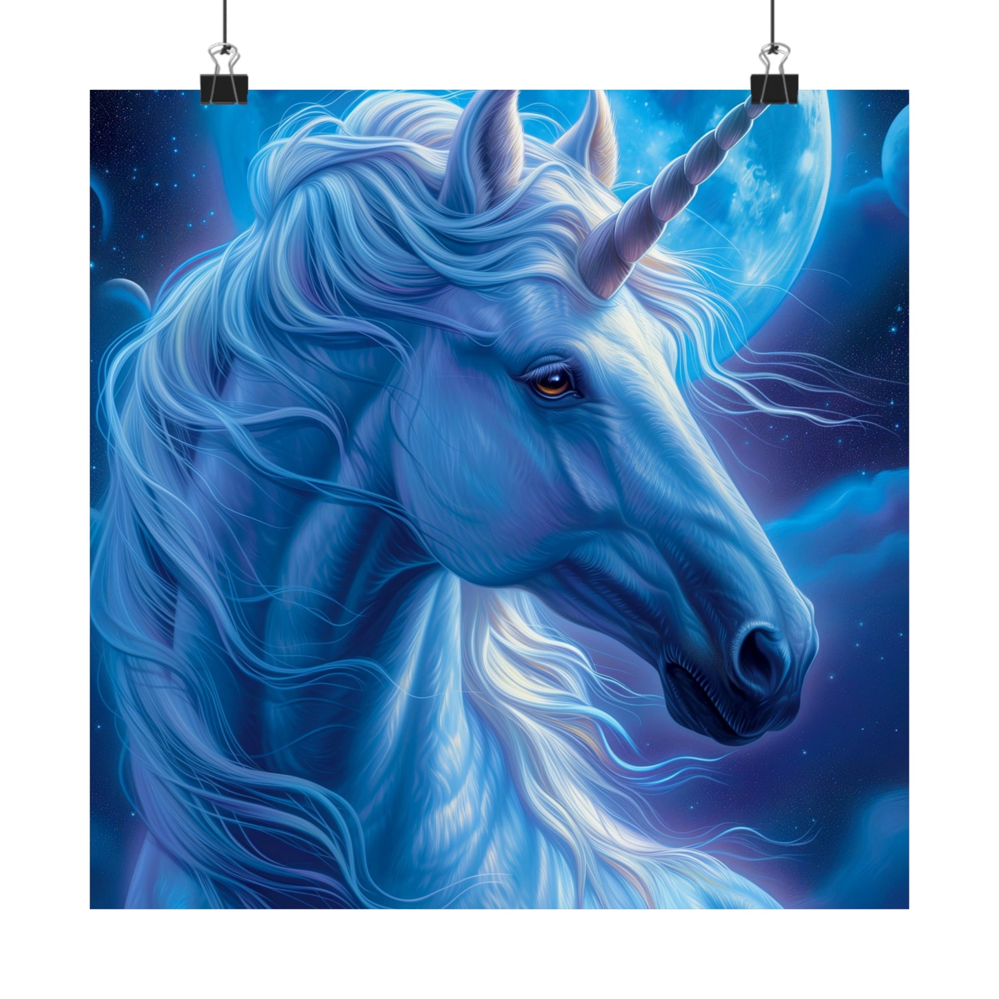 Supernatural Unicorn: Mystical Moonlight Matte Vertical Poster