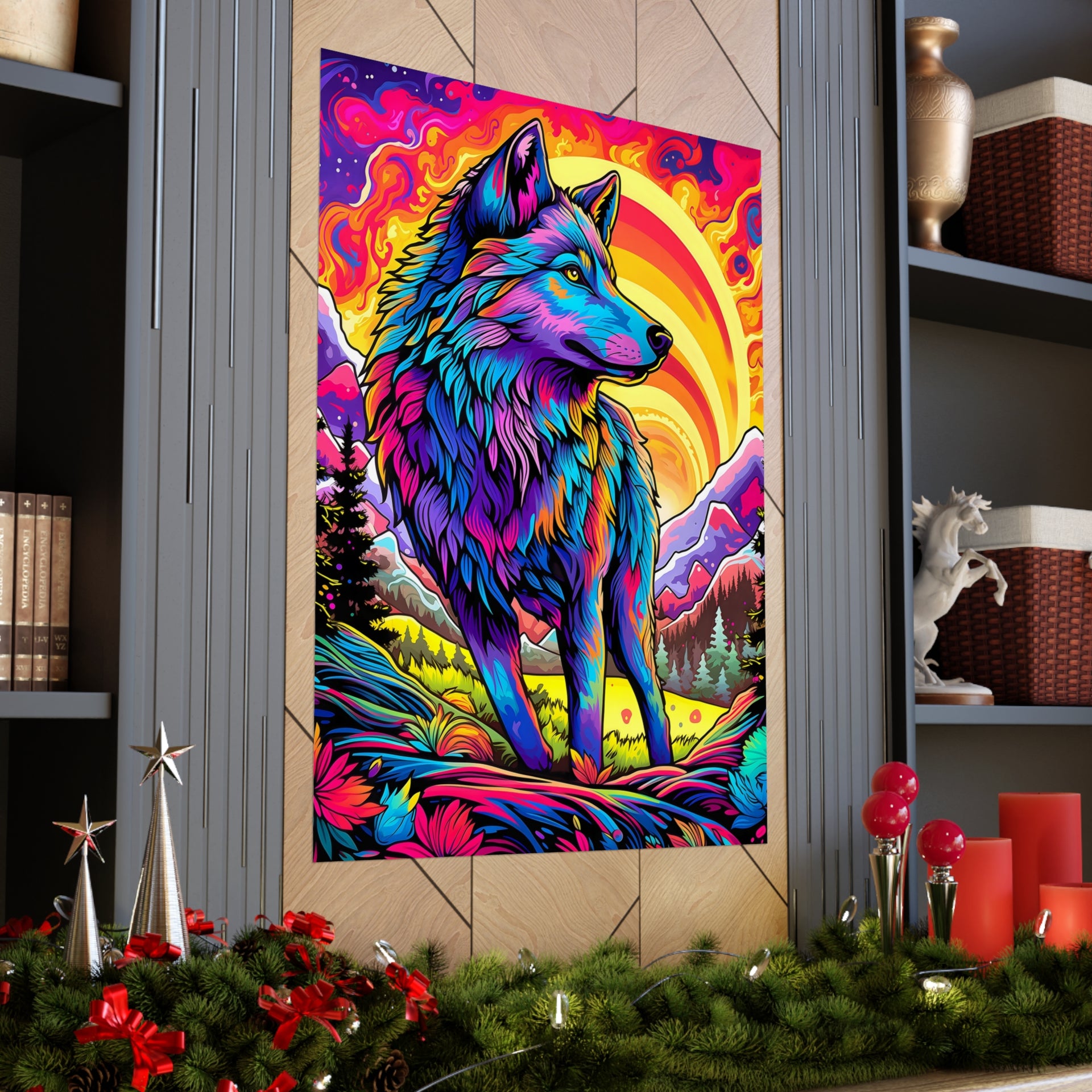 Embrace the Wild: Vintage Wolf Psychedelia Matte Posters