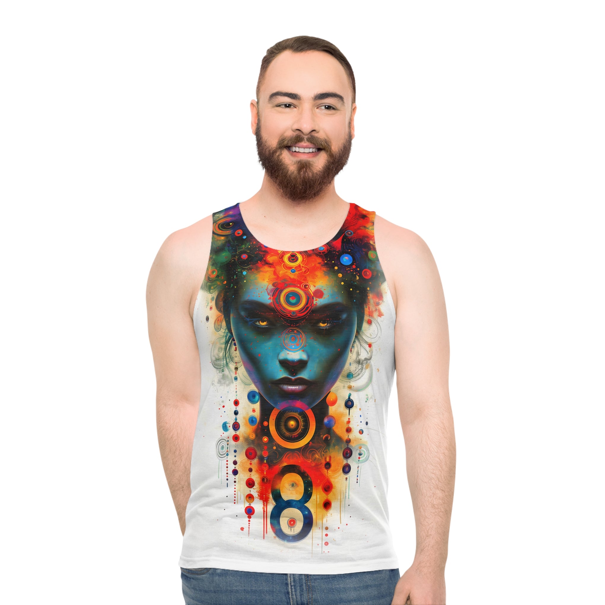 Radiating Grace: Wear Your Faith with Uplifting Light | Unisex Tank Top (AOP)