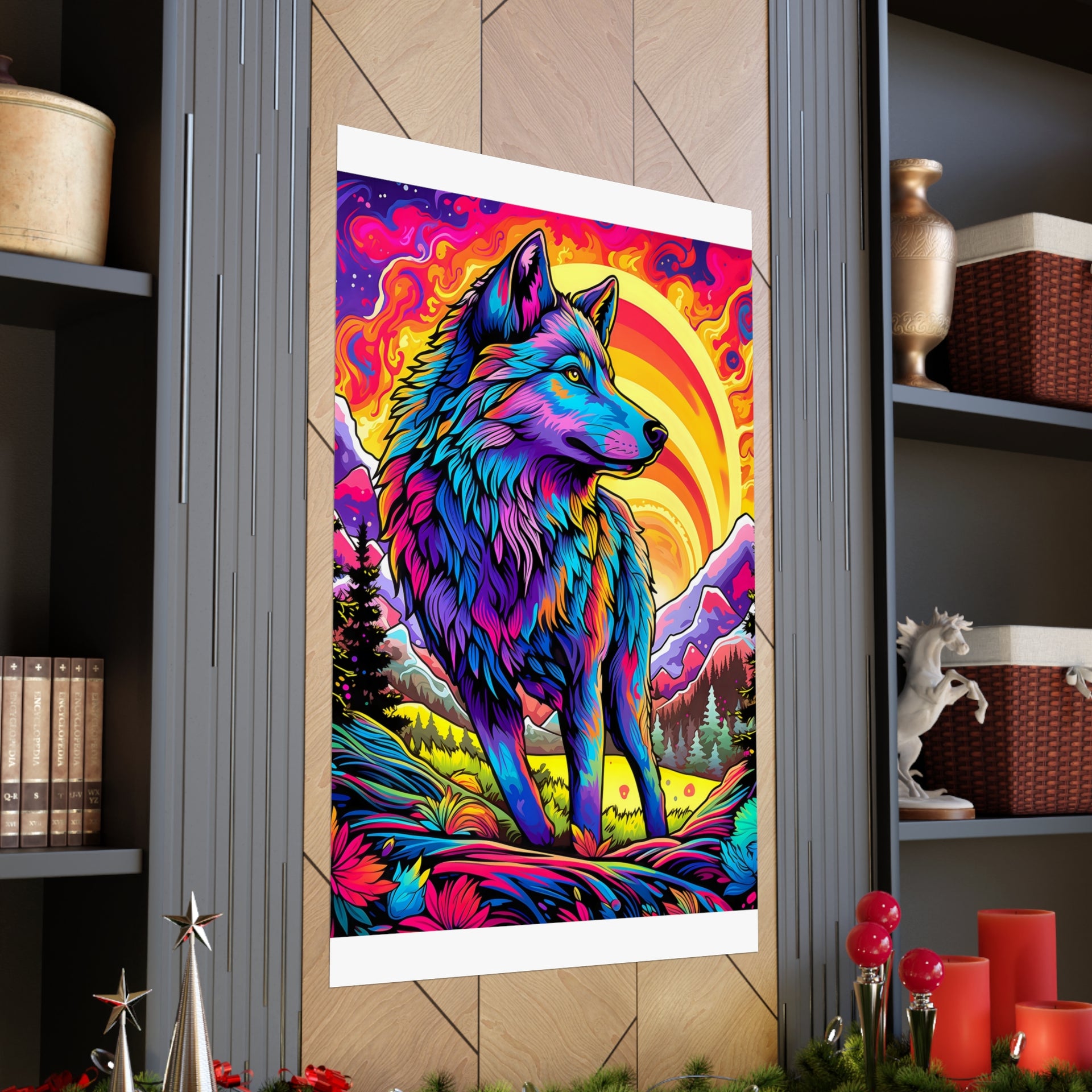 Embrace the Wild: Vintage Wolf Psychedelia Matte Posters