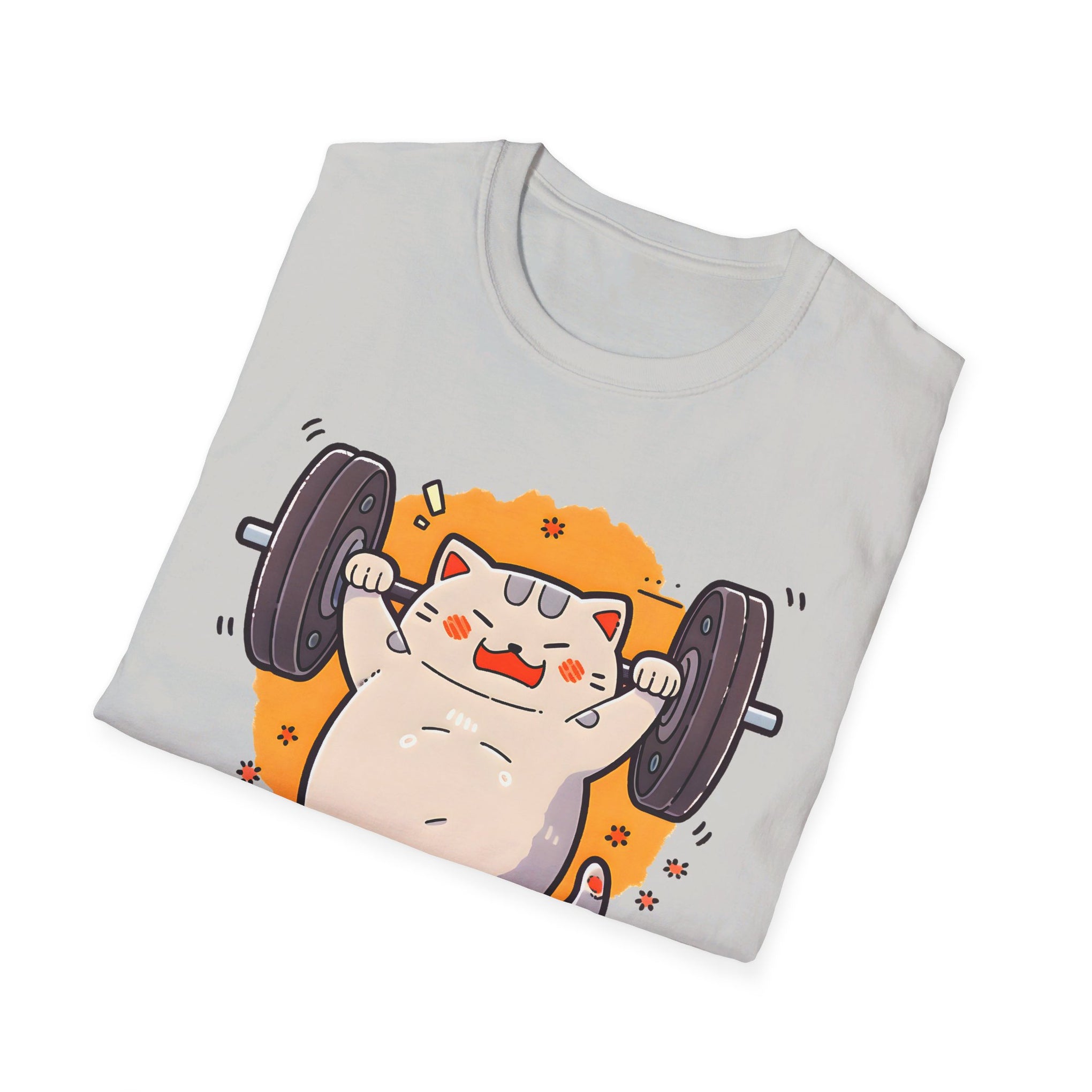 Purrfectly Strong: Weightlifting Cat Tee - Unleash Your Inner Meowcle Unisex Softstyle T-Shirt