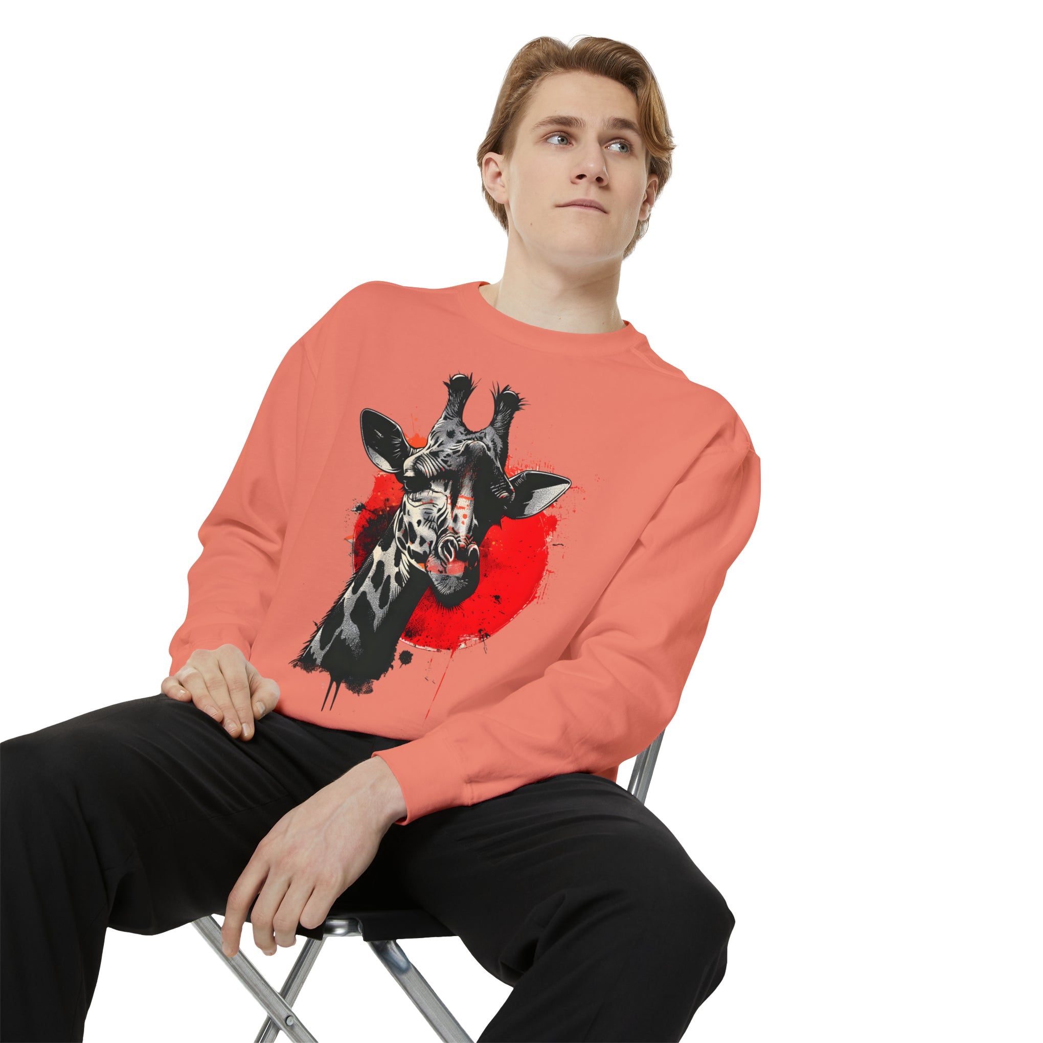 Sunshine Smiles: Embrace the Kawaii Charm of This Contoured Giraffe Sweatshirt