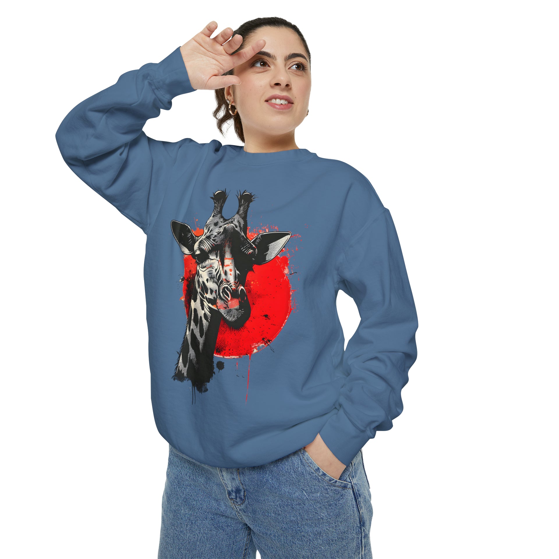 Sunshine Smiles: Embrace the Kawaii Charm of This Contoured Giraffe Sweatshirt