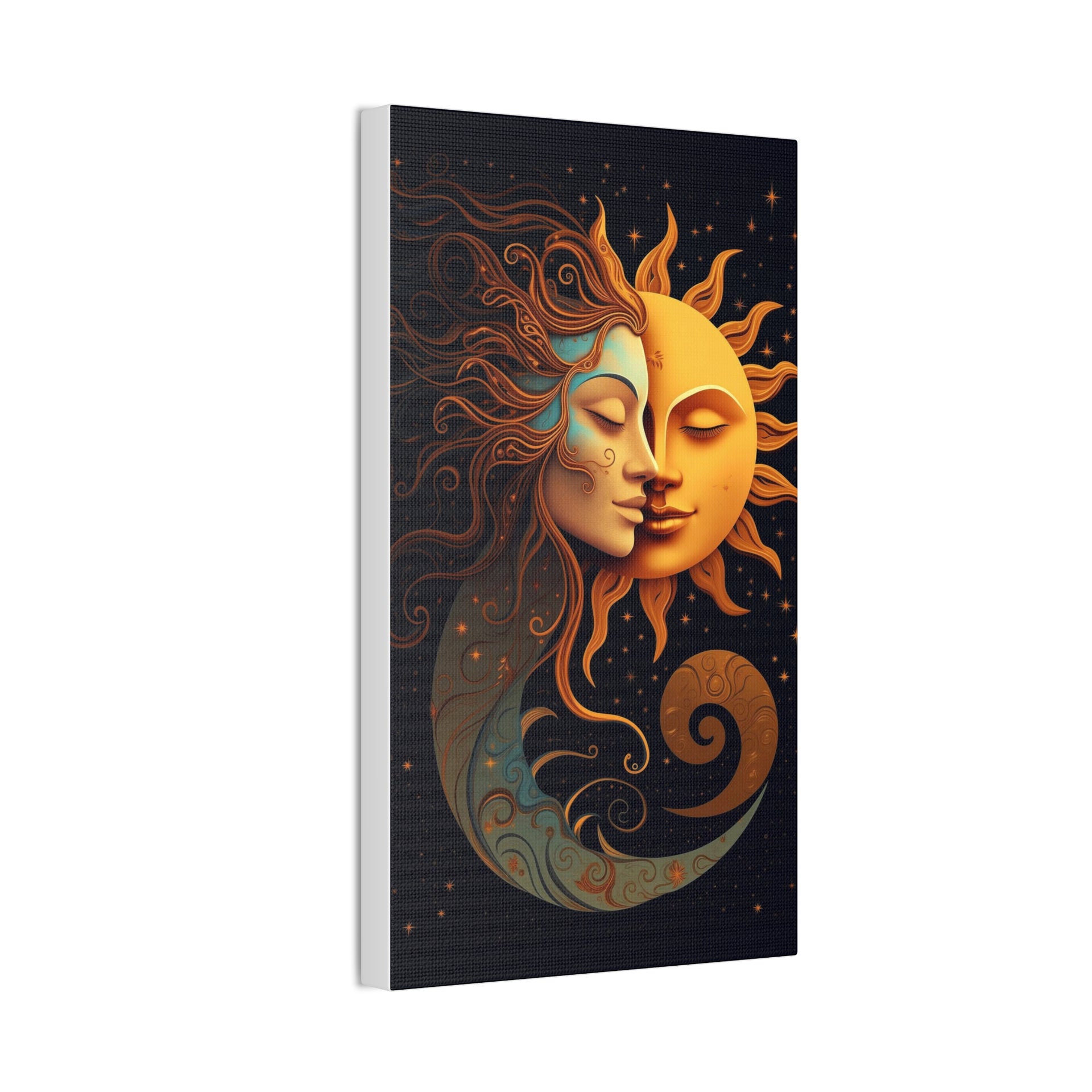 Celestial Harmony: Sun & Moon Canvas Print