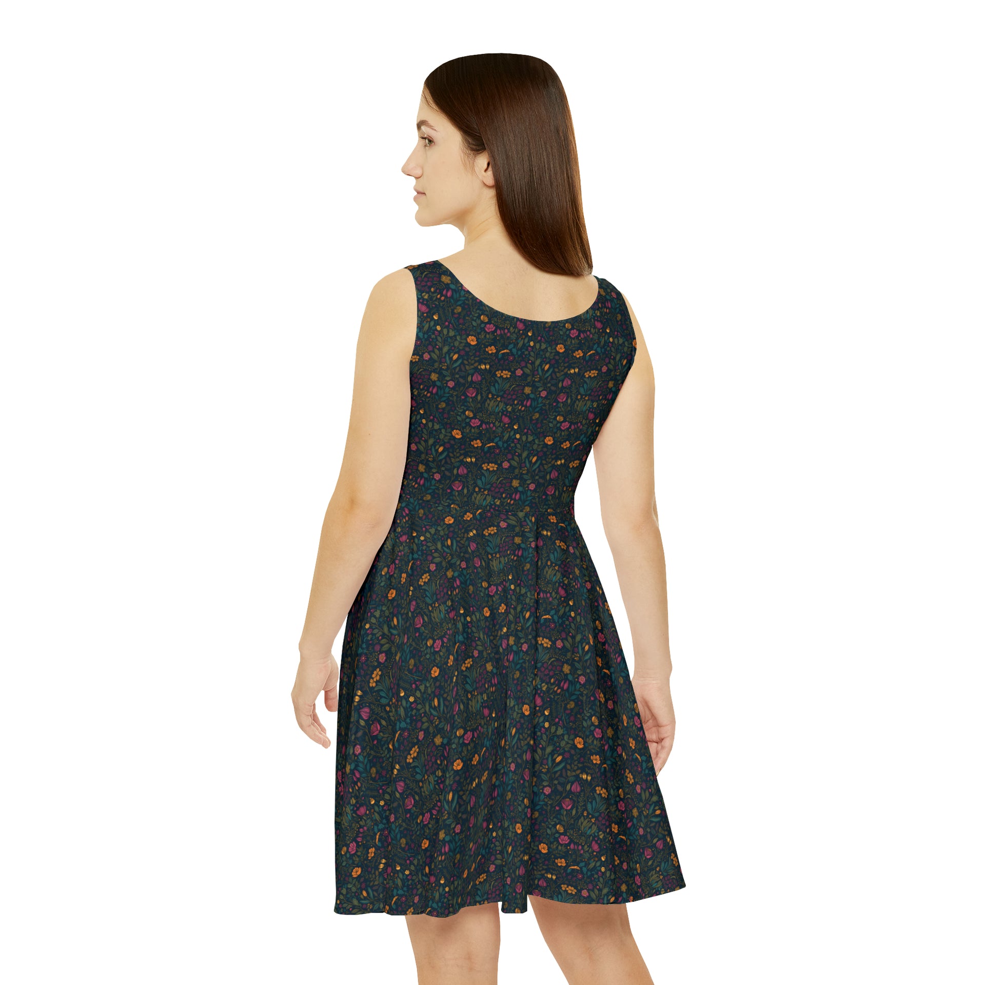 Whimsical Bloom: Where Harmony Dances in This Fantasy Skater Dress | Women's Skater Dress (AOP)