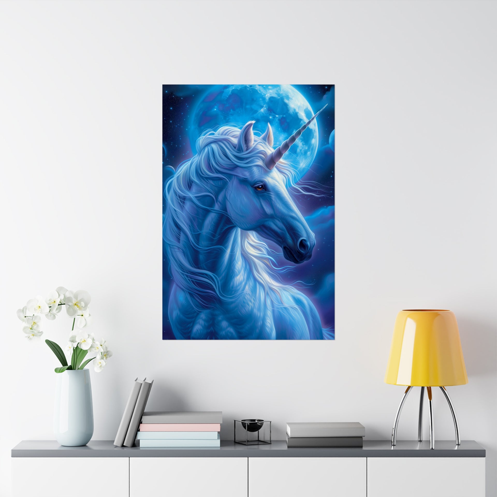 Supernatural Unicorn: Mystical Moonlight Matte Vertical Poster