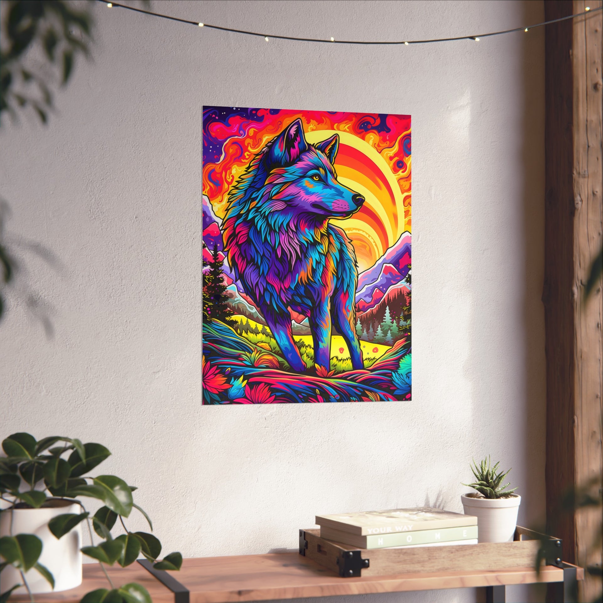 Embrace the Wild: Vintage Wolf Psychedelia Matte Posters