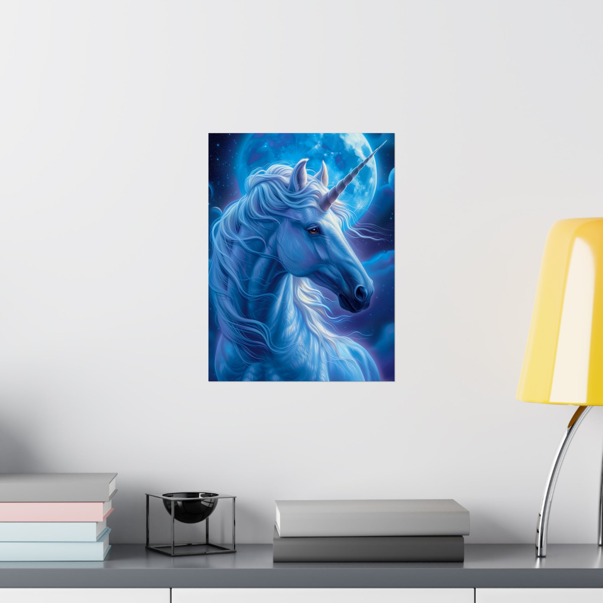 Supernatural Unicorn: Mystical Moonlight Matte Vertical Poster