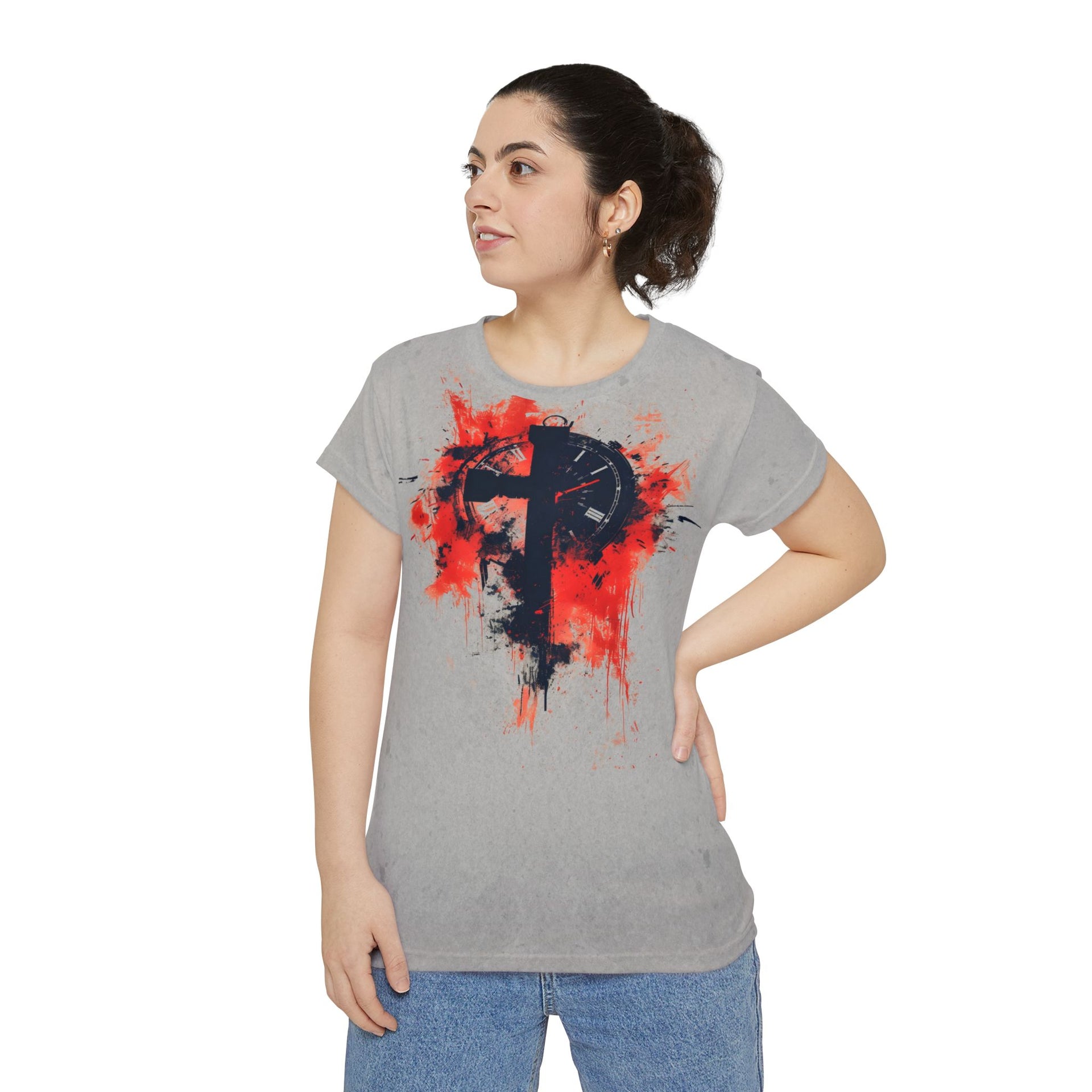 Crimson Cross - Bold Faith Tee Women's Short Sleeve Shirt (AOP)