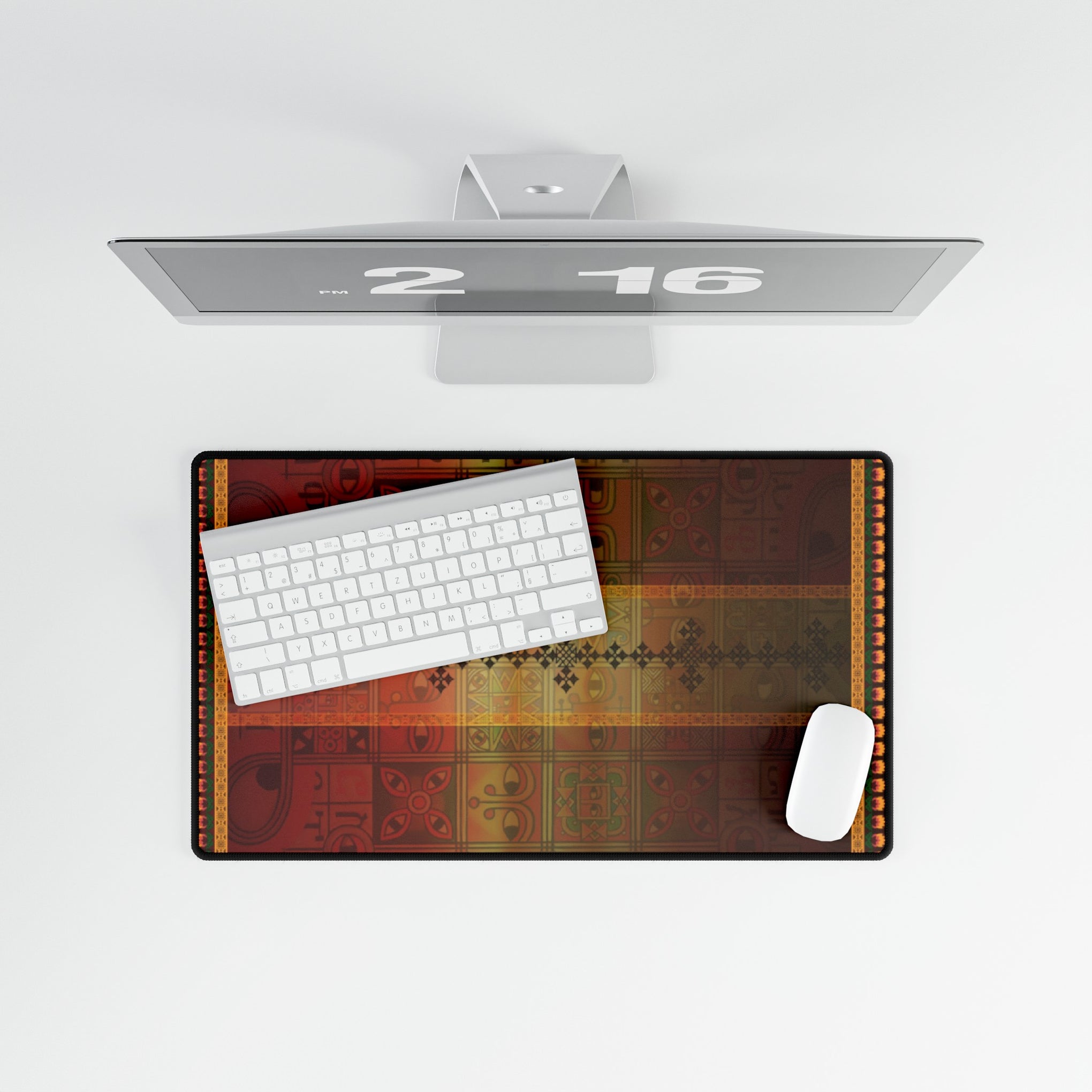 Energize Your Workspace: The Ethiopian Tapestry Desk Mat